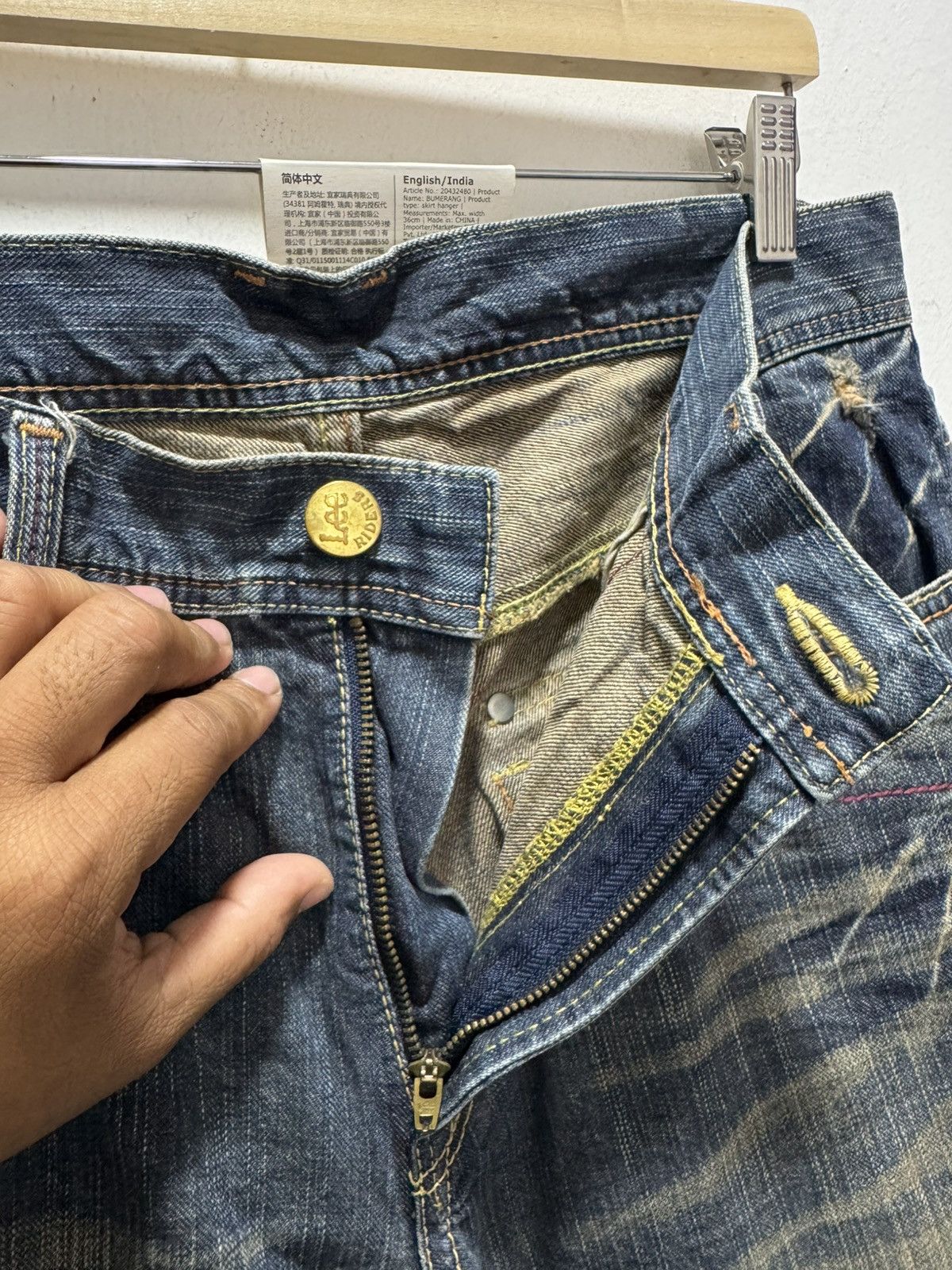 Lee VINTAGE LEE RIDER FLARED LEG DISTRESSED DENIM JEANS Size US 34 / EU 50 - 12 Thumbnail