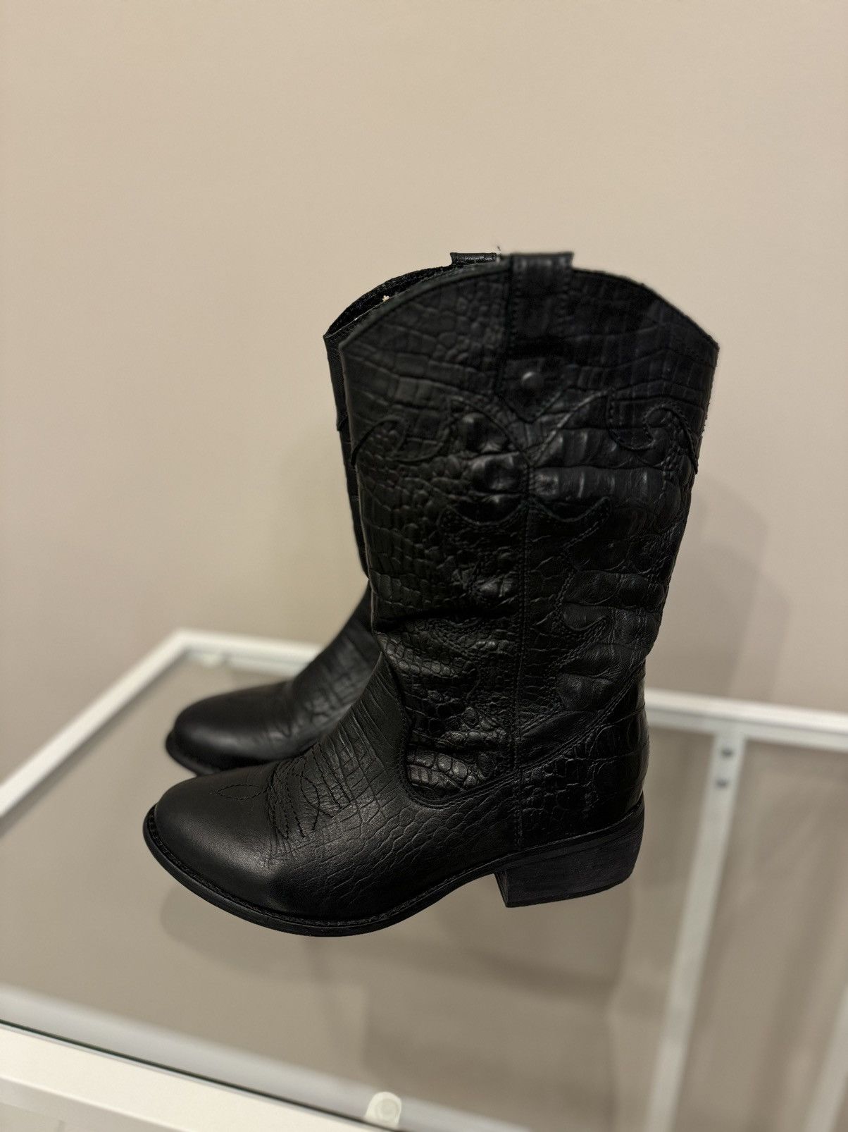 Leather Kozaki leather boots black PS Poelman Size US 6 / IT 36 - 3 Thumbnail