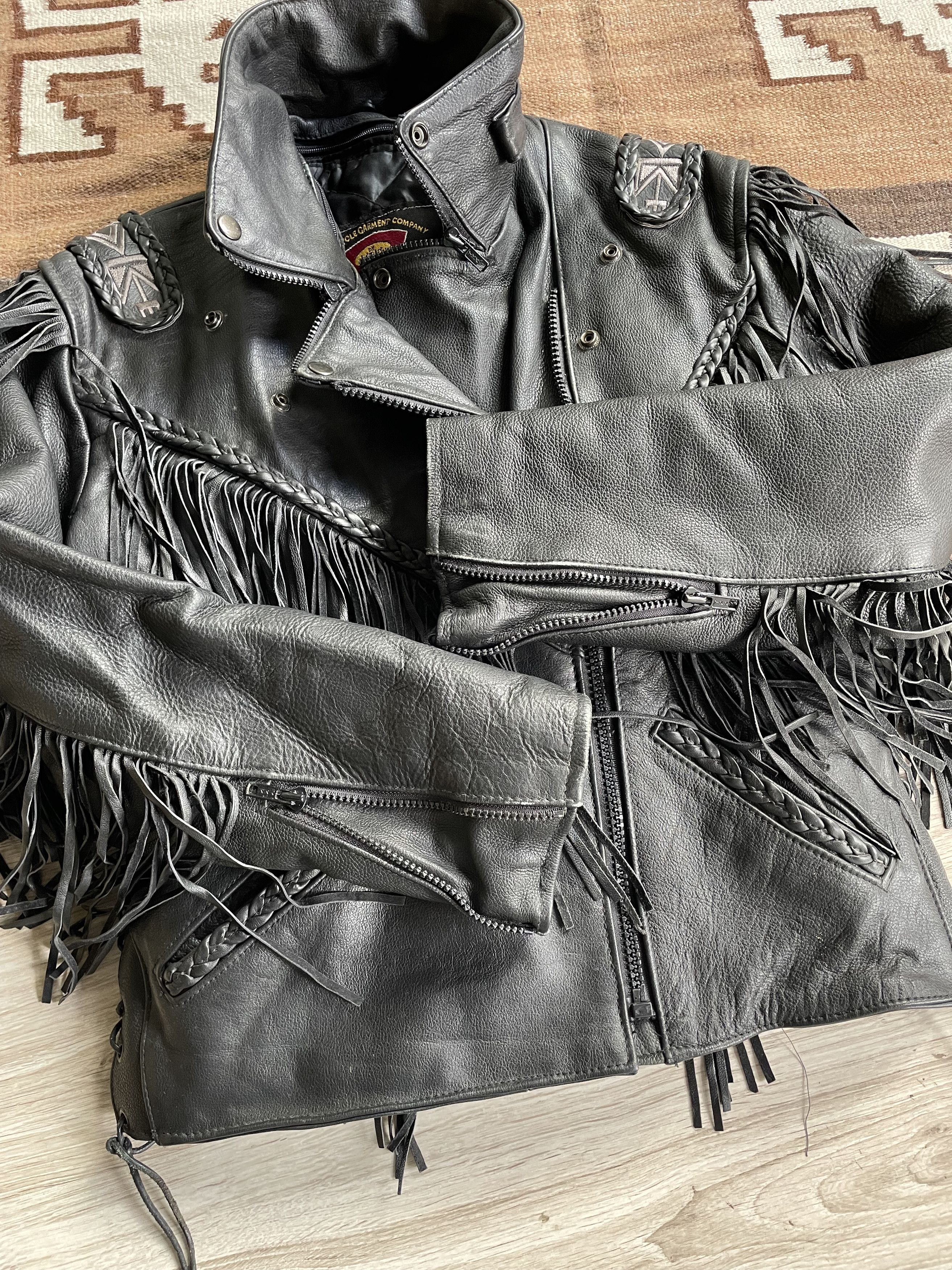 Cowboy Equipment Heros by Held Vintage Leather Fringed Biker Jacket 6922AC Size L / US 10 / IT 46 - 5 Thumbnail