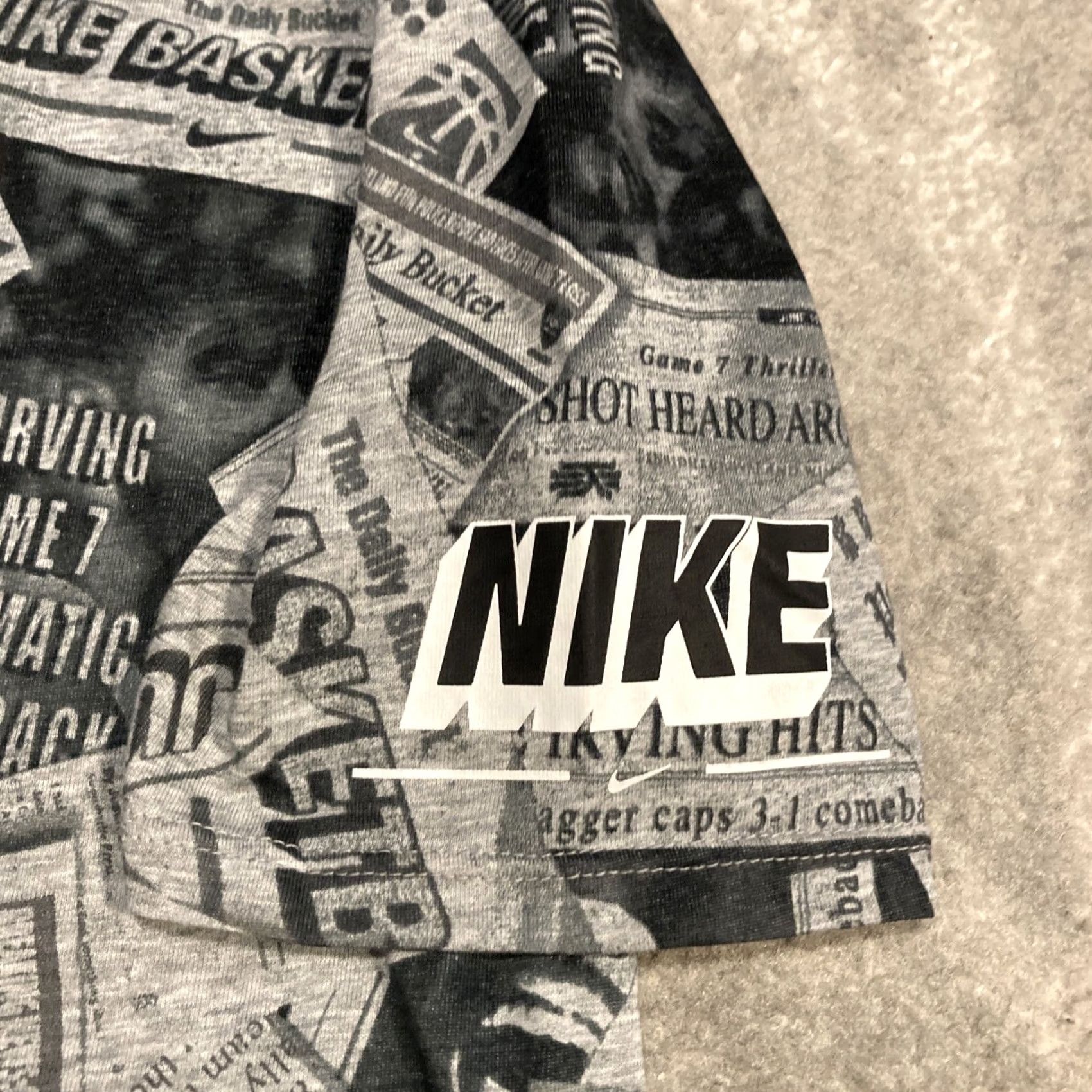Nike NIKE DRIFIT KYRIE IRVING ALL OVER NEWSPAPER ARTICLE T-SHIRT TEE LARGE Men Size US L / EU 52-54 / 3 - 2 Thumbnail