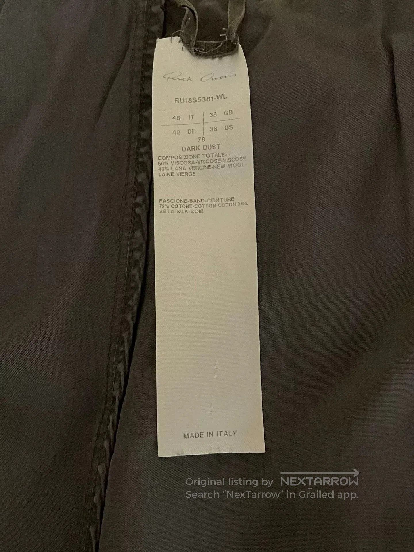 Rick Owens rick owens ro cropped pants in gray. Size US 34 / EU 50 - 4 Thumbnail