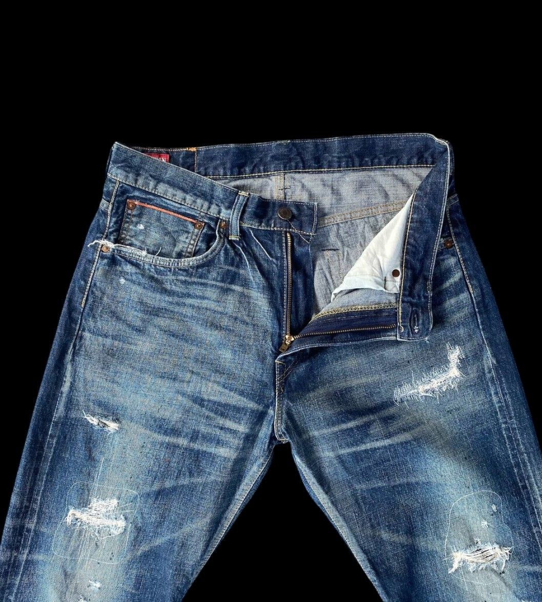 Edwin × Vintage VINTAGE EDWIN REDLINE LOT505 DISTRESSED DENIM BJ6-16 Size US 34 / EU 50 - 7 Thumbnail