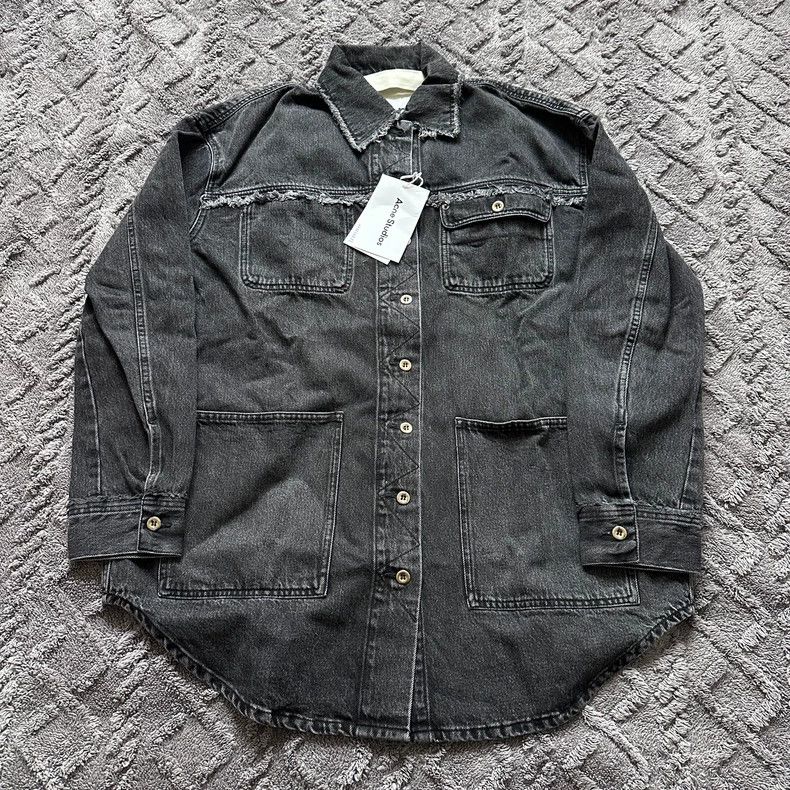 Acne Studios Acne Studios Black stitching deconstructs the denim jacket Size US XL / EU 56 / 4 - 1 Thumbnail
