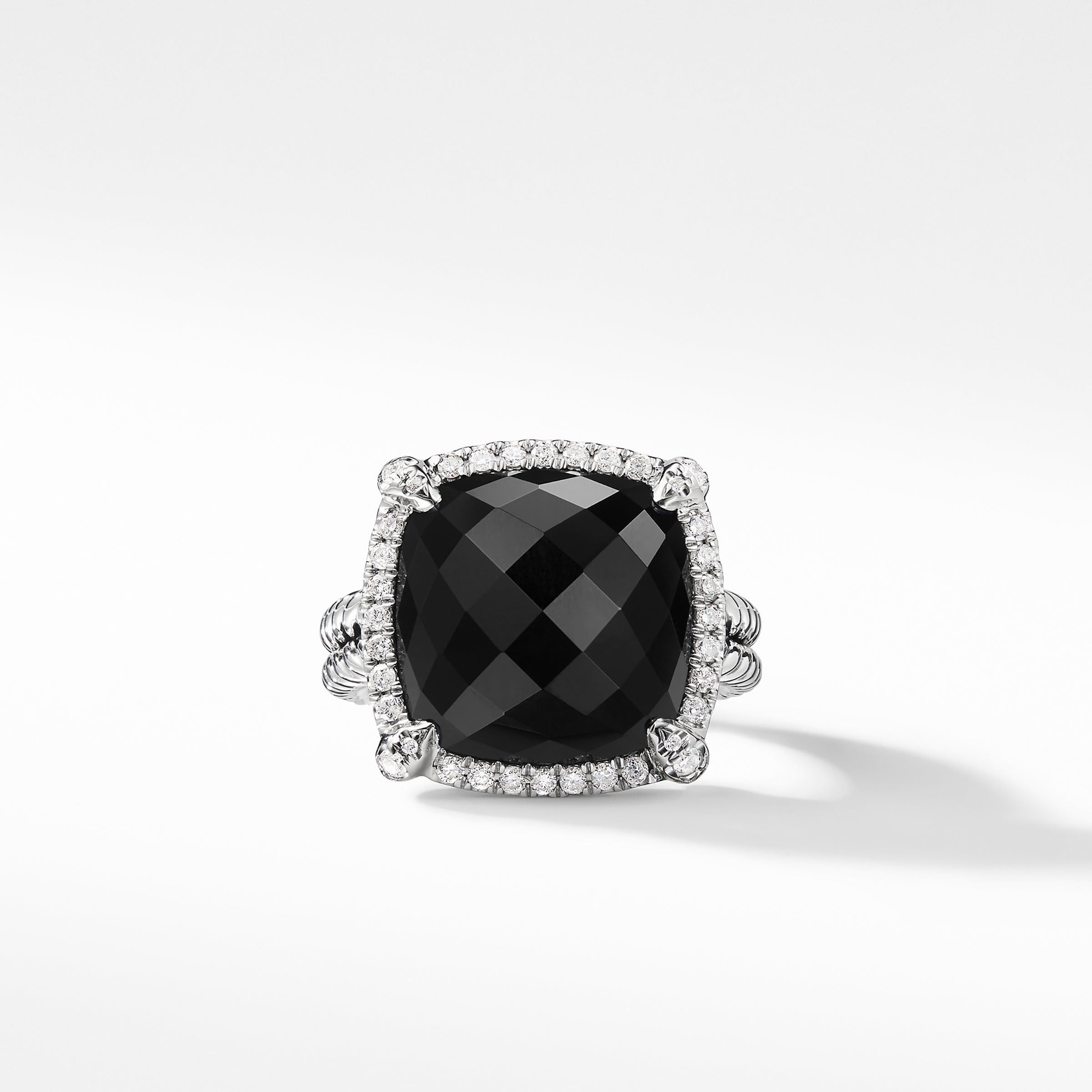 David Yurman o1w1db10525 R12746D Ring in Silver with Onyx and Diamond Size ONE SIZE - 2 Thumbnail