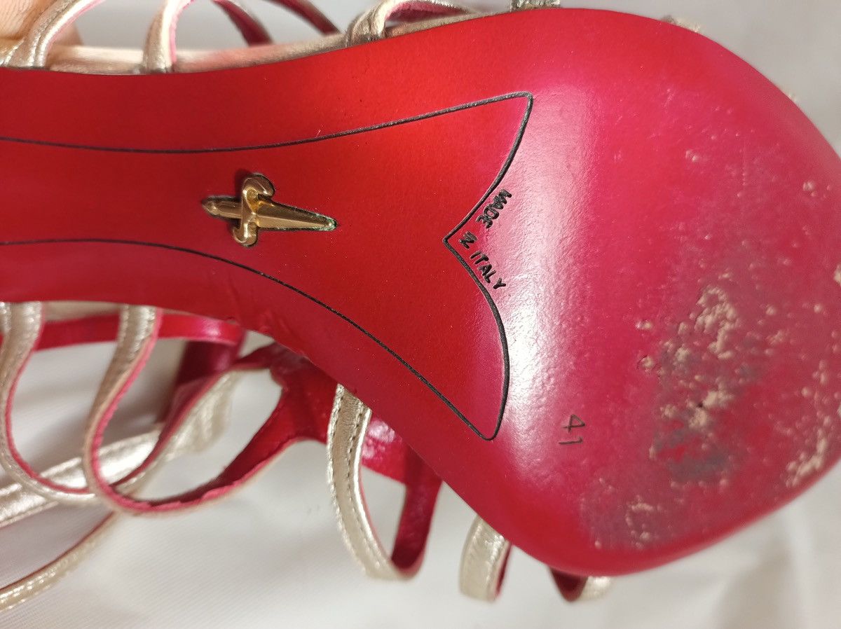 Paciotti Cesare Paciotti Gold Red Leather Heels Sandals EU 41 Size US 11 / IT 41 - 12 Thumbnail