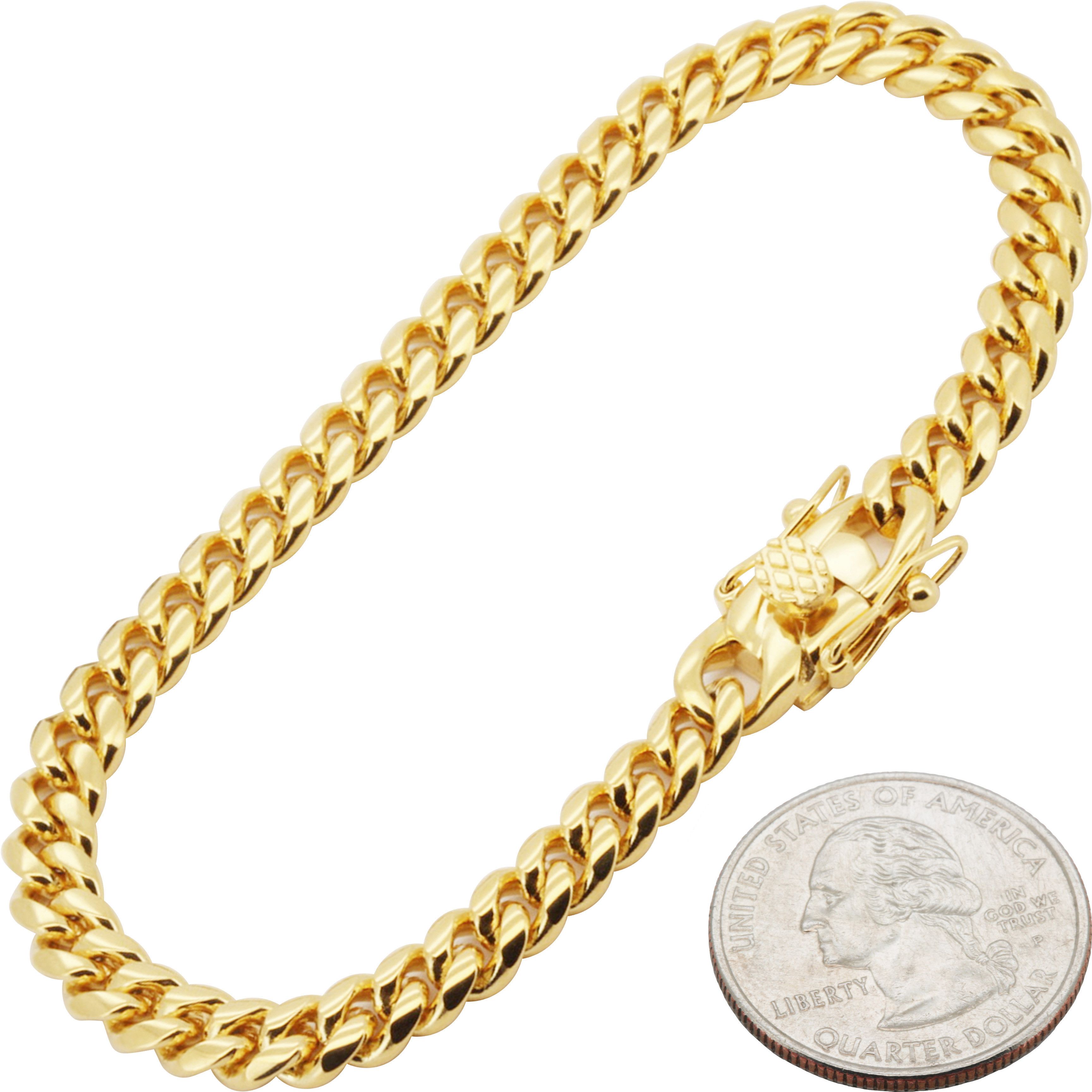 Other 316L Stainless Steel 18k GP 6mm Miami Cuban Link Bracelet 8" Size ONE SIZE - 1 Thumbnail