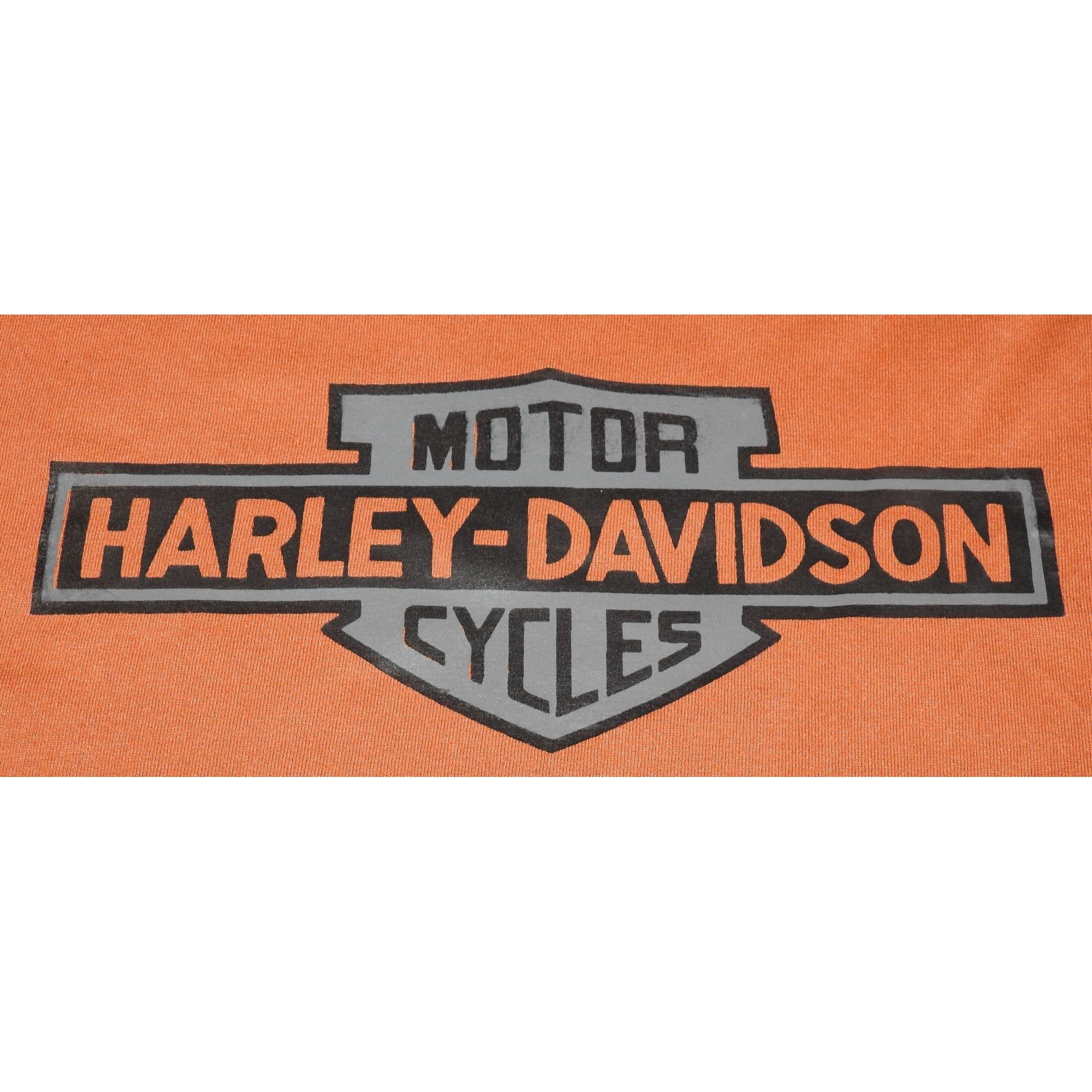 TEE JAYS Vintage 90s Harley-Davidson Motorcycles Orange Tee Jays Tag Size US XL / EU 56 / 4 - 2 Thumbnail