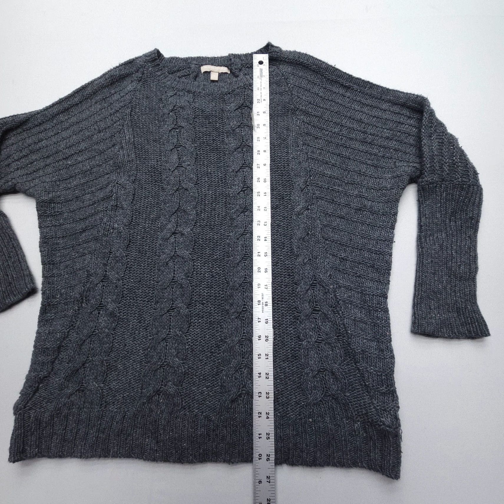 Banana Republic Banana Republic Sweater Womens Large Gray Oversized Cable Knit Wool Blend Knit Size L / US 10 / IT 46 - 6 Thumbnail