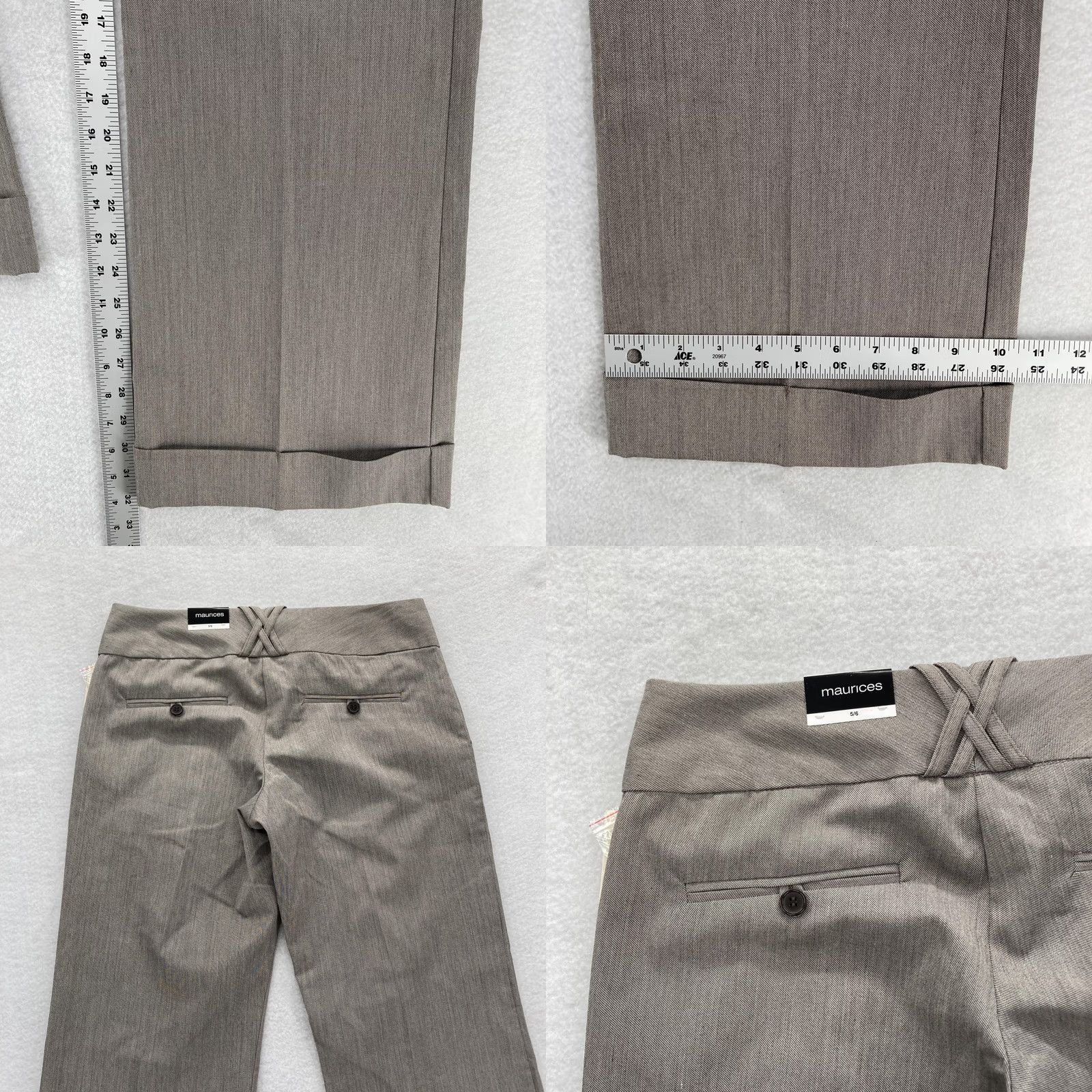 Vintage Maurices Pants Womens 5/6 Gray Modern Dress Slacks Wide Leg Career Office NWT Size 28" / US 6 / IT 42 - 8 Thumbnail