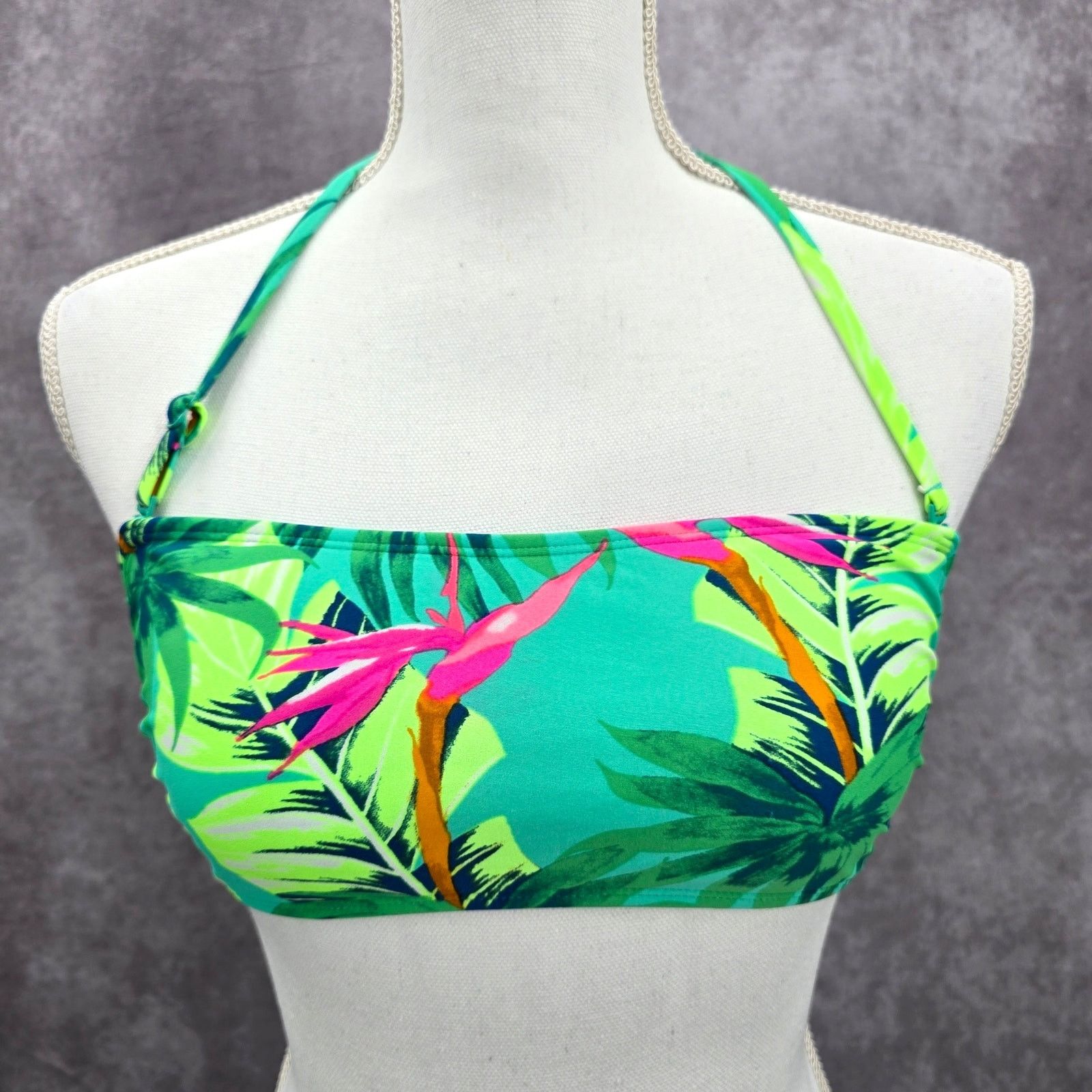 Other Xhilaration Green Tropical Floral String Hook Bikini Top M Size ONE SIZE - 1 Thumbnail