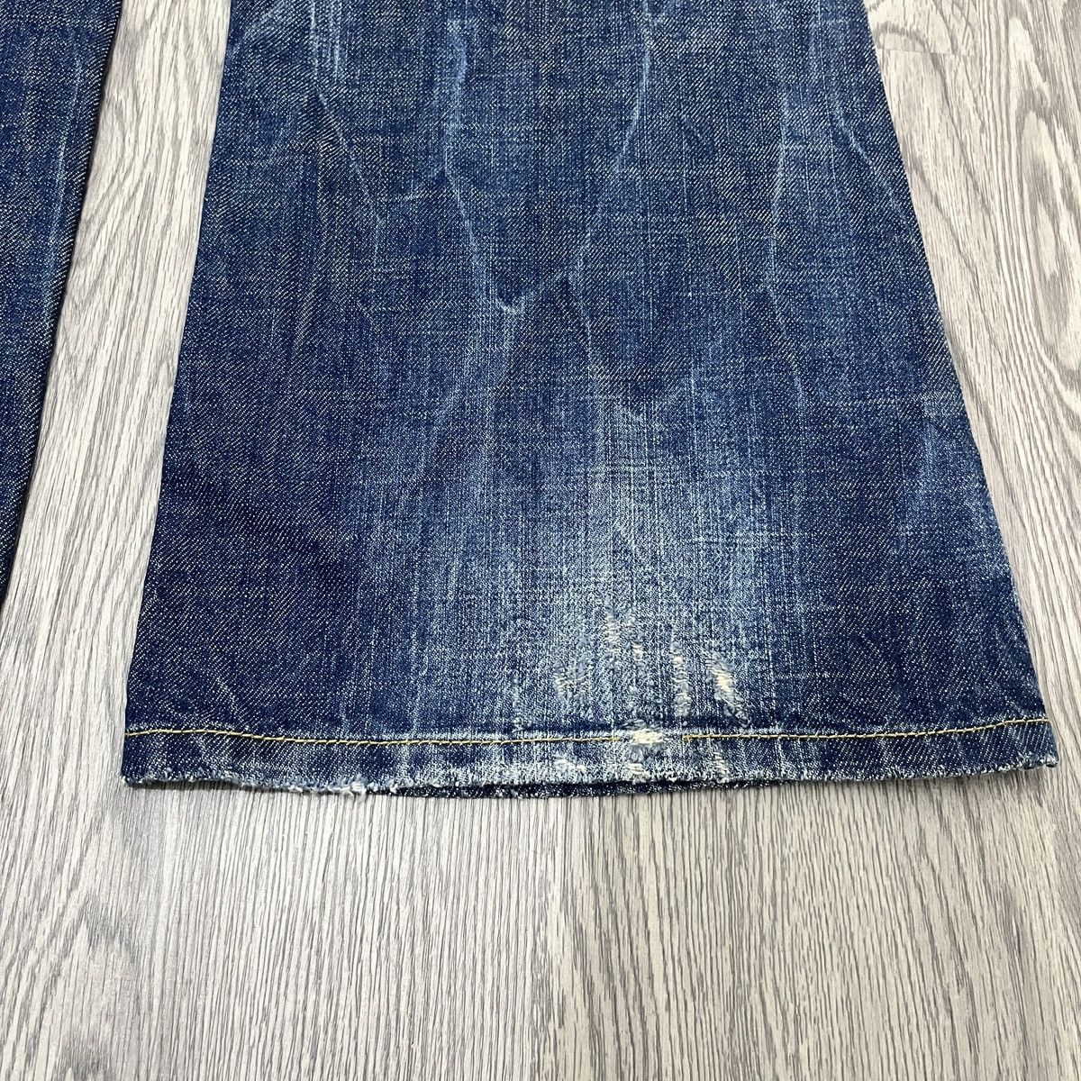 Japanese Brand Flared Pant Bluevirus Flower Embroidery Ifsix Lgb Style Size US 31 - 15 Thumbnail