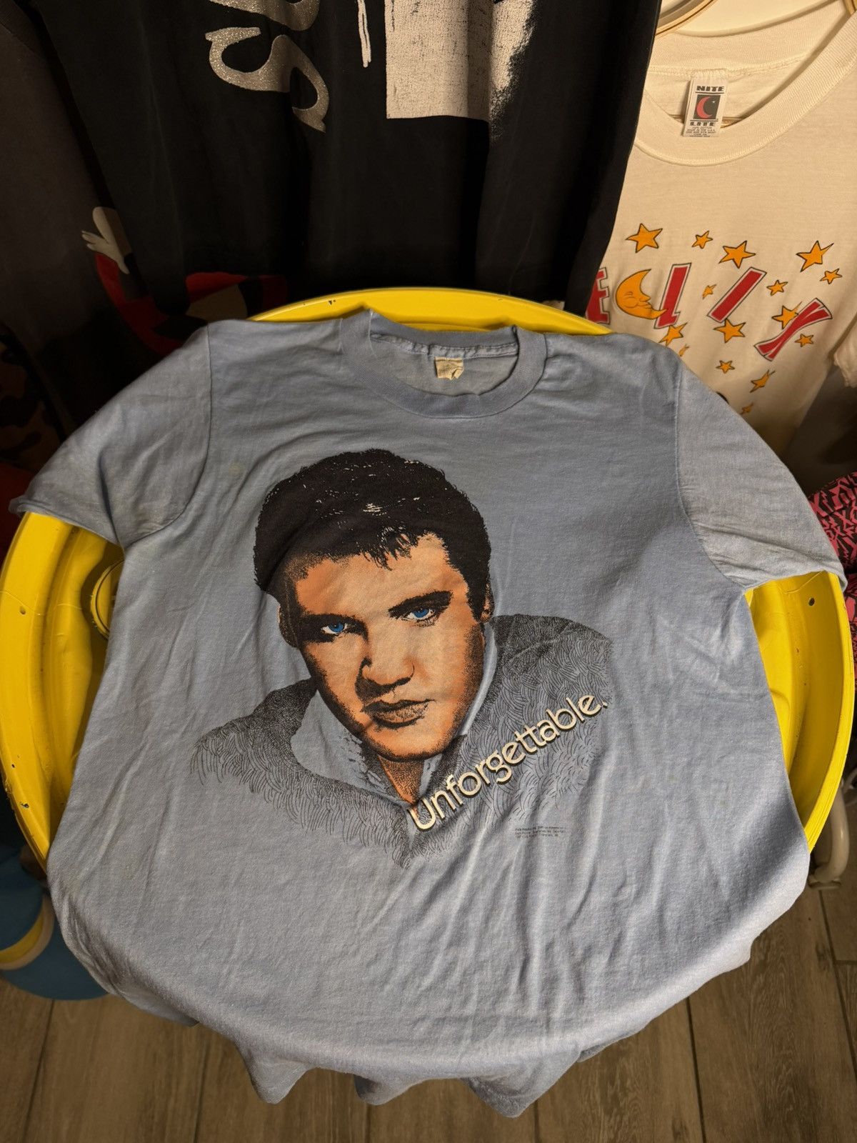 Vintage 1970s Vintage Elvis single stitch T-Shirt Size US M / EU 48-50 / 2 - 1 Thumbnail