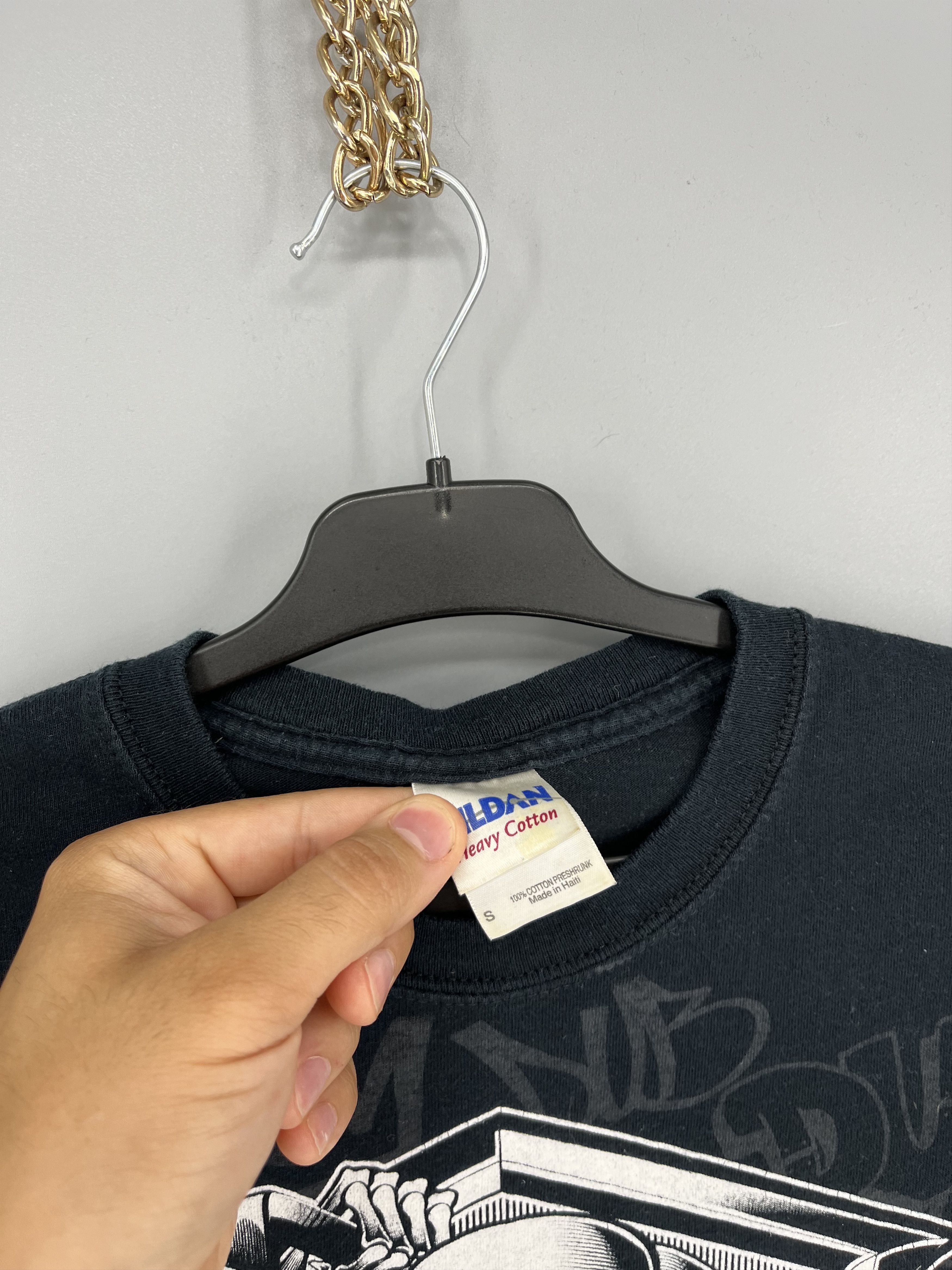 Japanese Brand × Vintage Gildan T-shirt With Skull Dub Reggae Hip-Hop Streetwear Styl Size US S / EU 44-46 / 1 - 8 Thumbnail