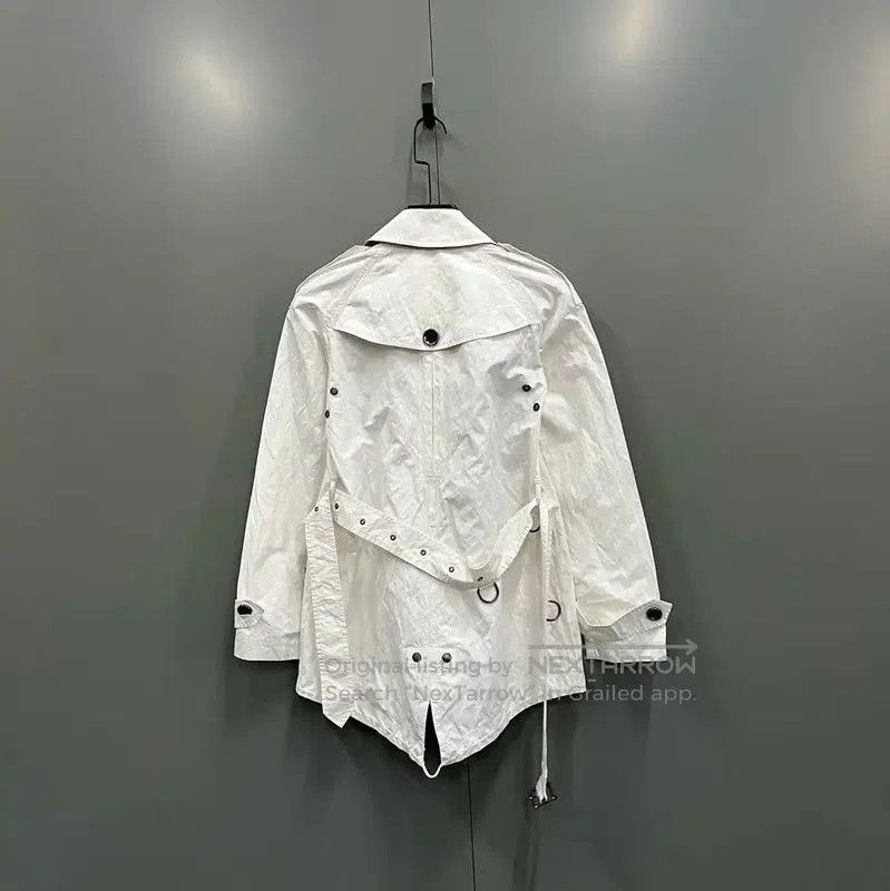 Burberry Burberry White Cotton Mid-Length Coat. Size XXS / US 00 / IT 34 - 2 Thumbnail