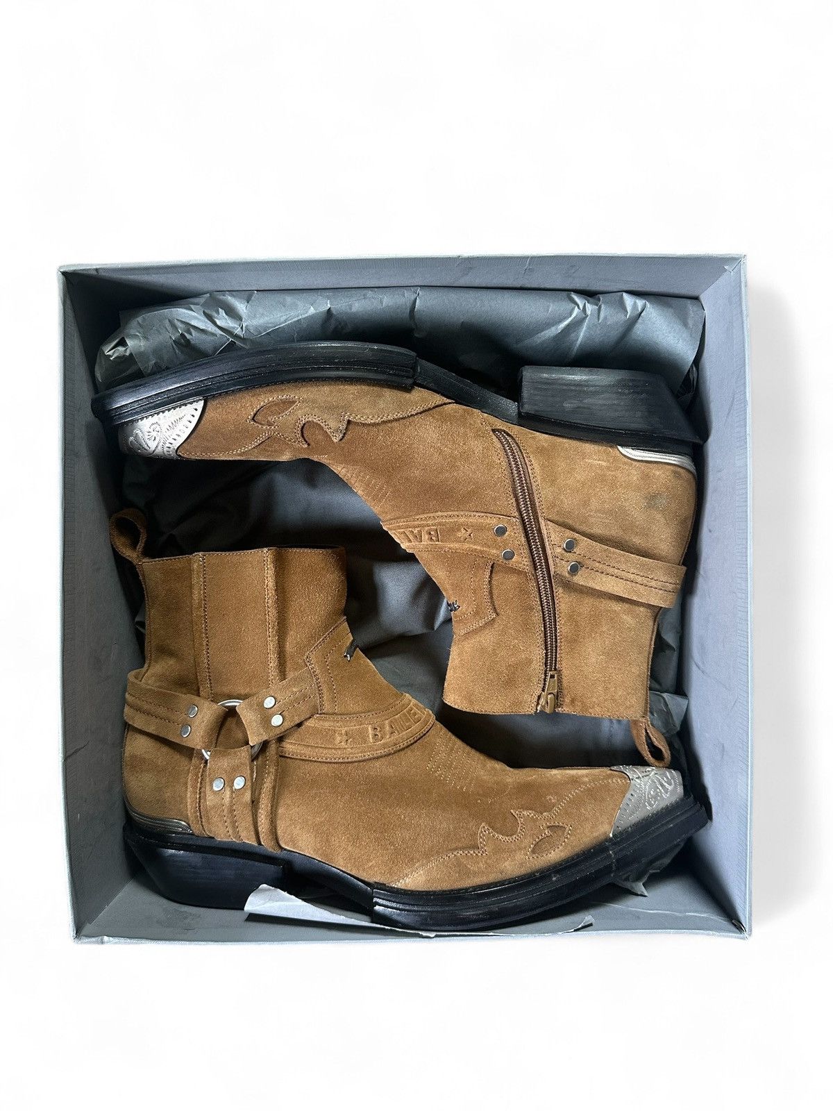 Balenciaga Balenciaga Santiag Suede Harness boots Ugg Colorway Grailed