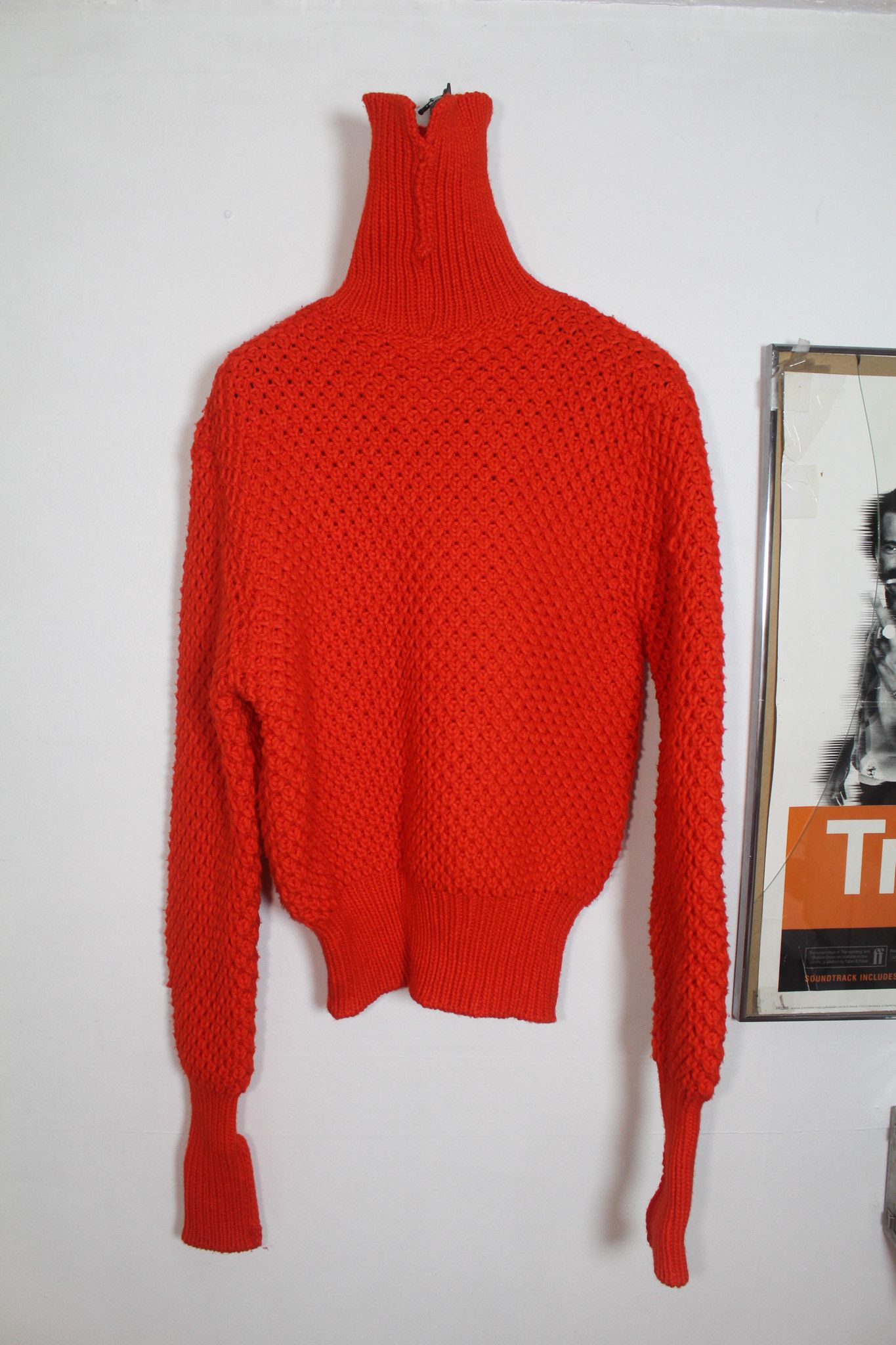 Raf Simons × Sterling Ruby FW14 Orange Wool Elongated Neck Sweater Size US M / EU 48-50 / 2 - 1 Thumbnail