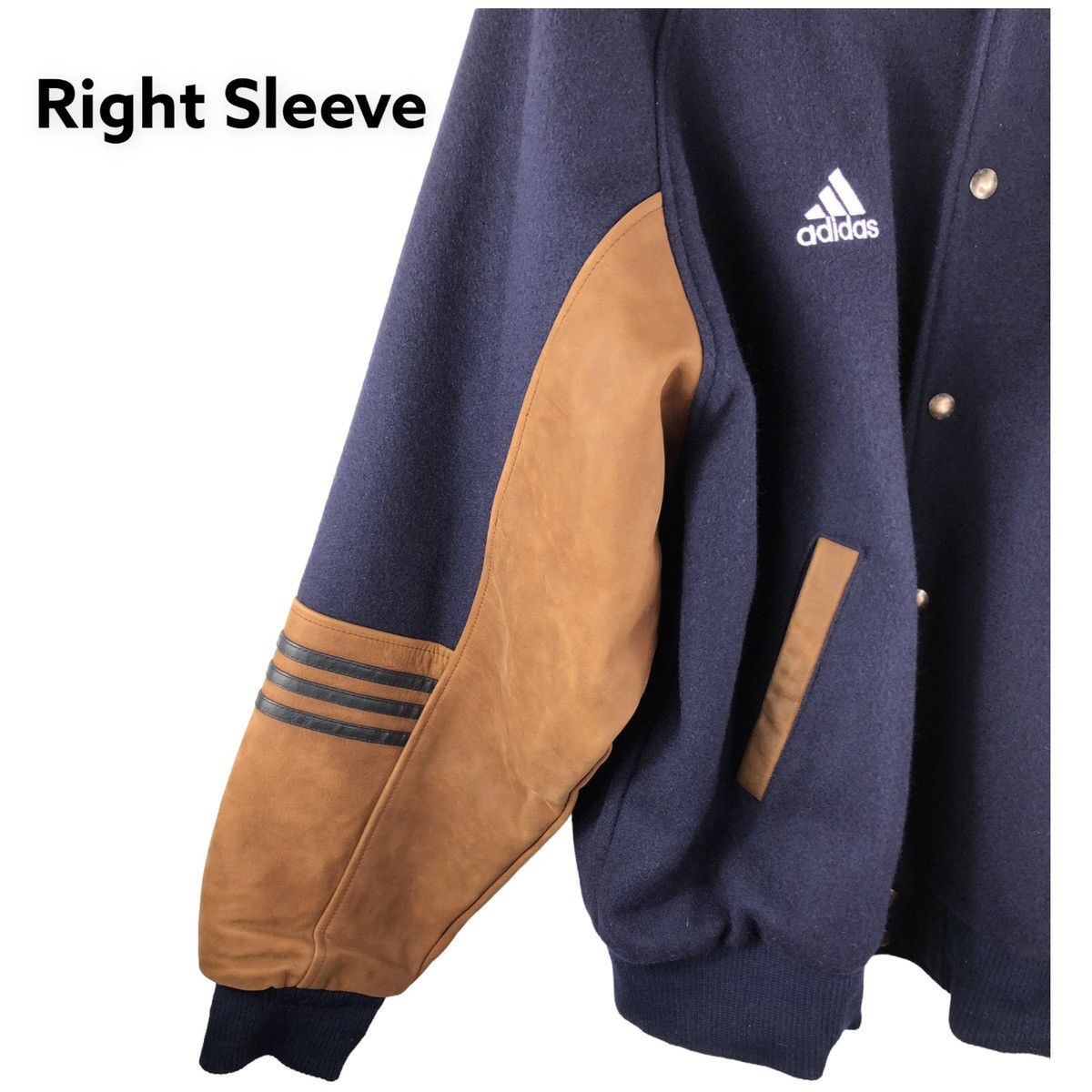 Adidas UCLA Bruins Leather & Wool Varisty Bomber Jacket Size US L / EU 52-54 / 3 - 5 Thumbnail