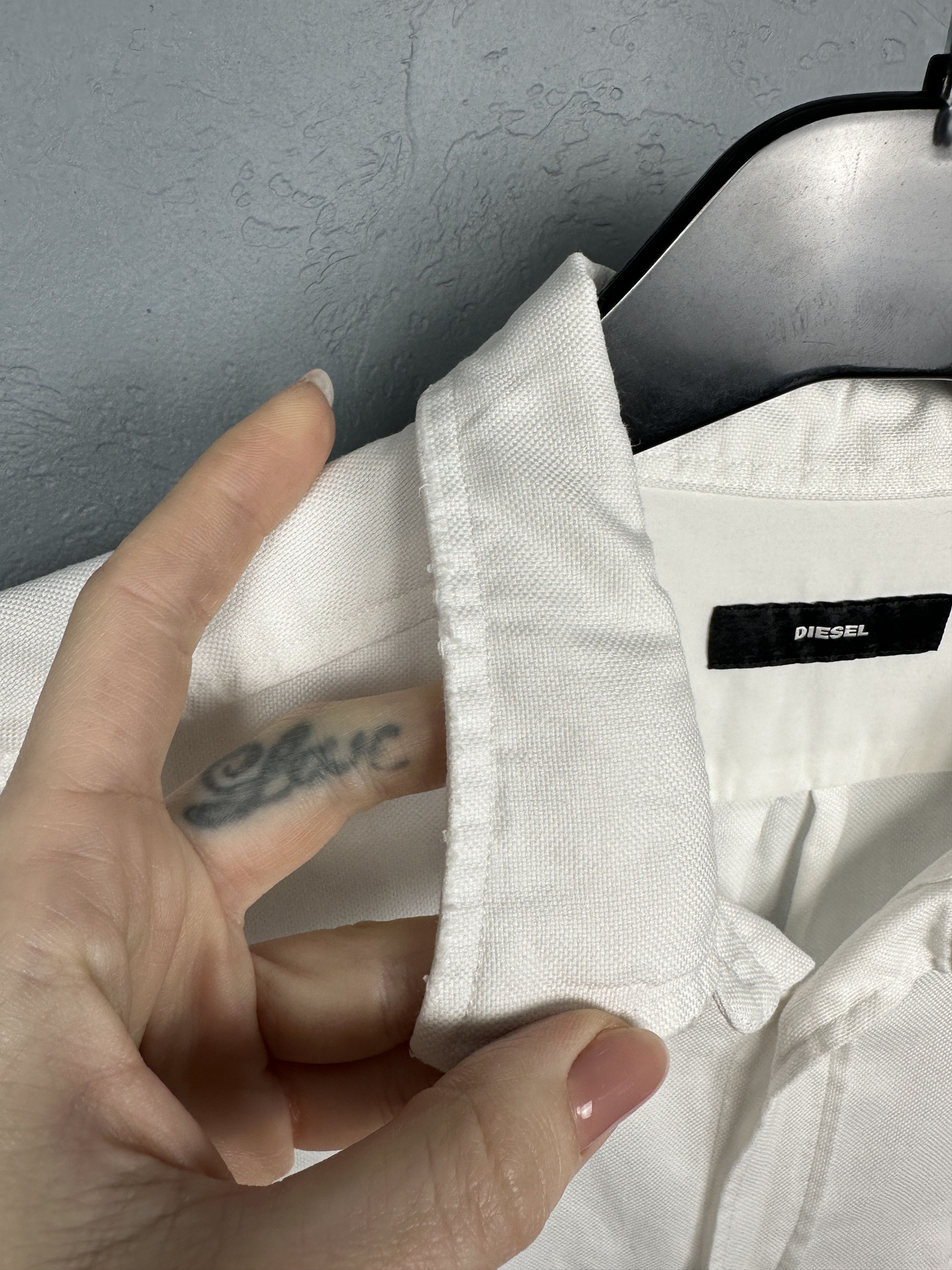 Diesel Diesel Mens Long Sleeve White Shirt Size US M / EU 48-50 / 2 - 5 Thumbnail
