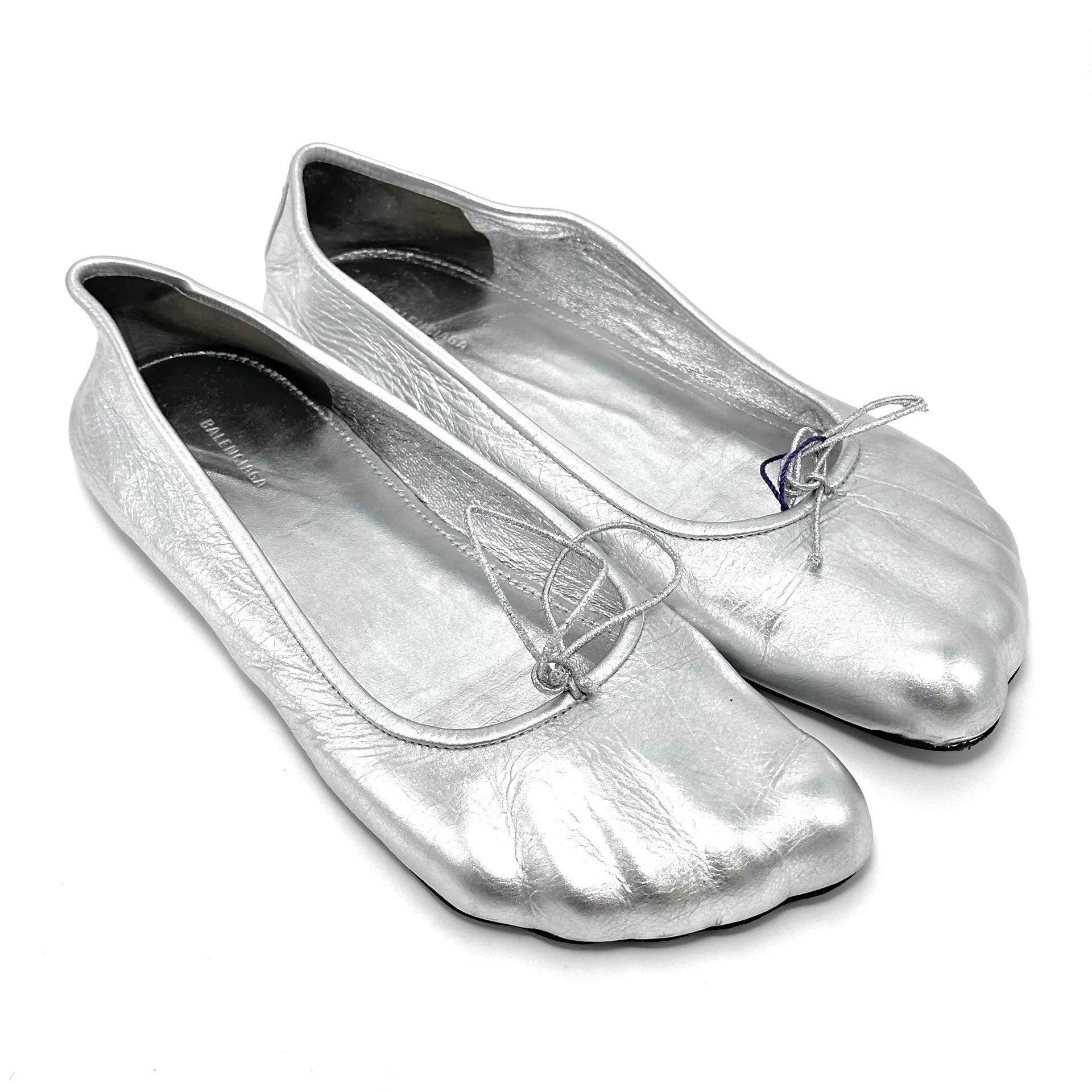 Balenciaga BALENCIAGA women's Silver Toe Ballet Flats 36.5 Size US 6 / IT 36 - 5 Thumbnail
