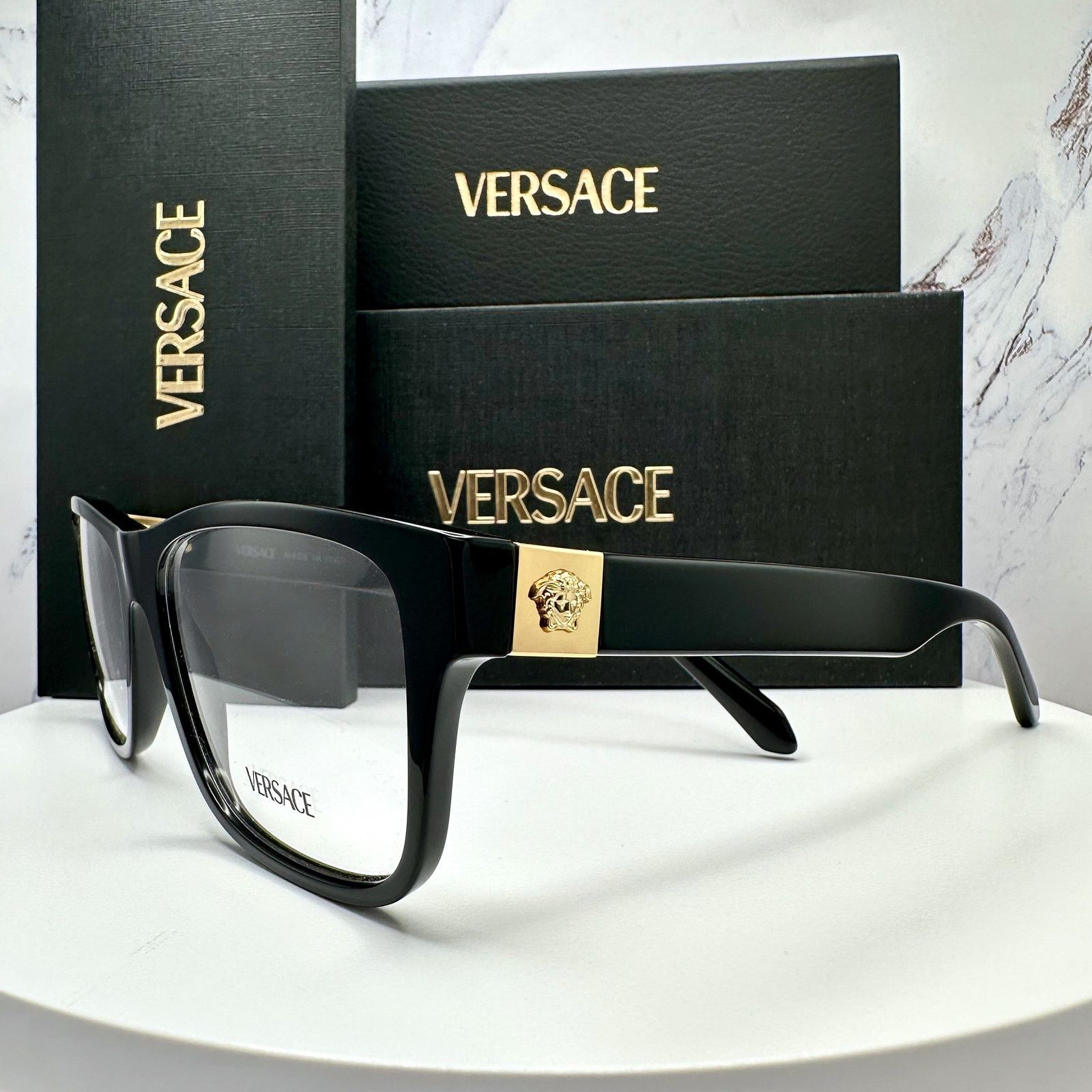 Versace New VERSACE Eyeglasses Black Square Gold Medusa Versace Size ONE SIZE - 12 Thumbnail