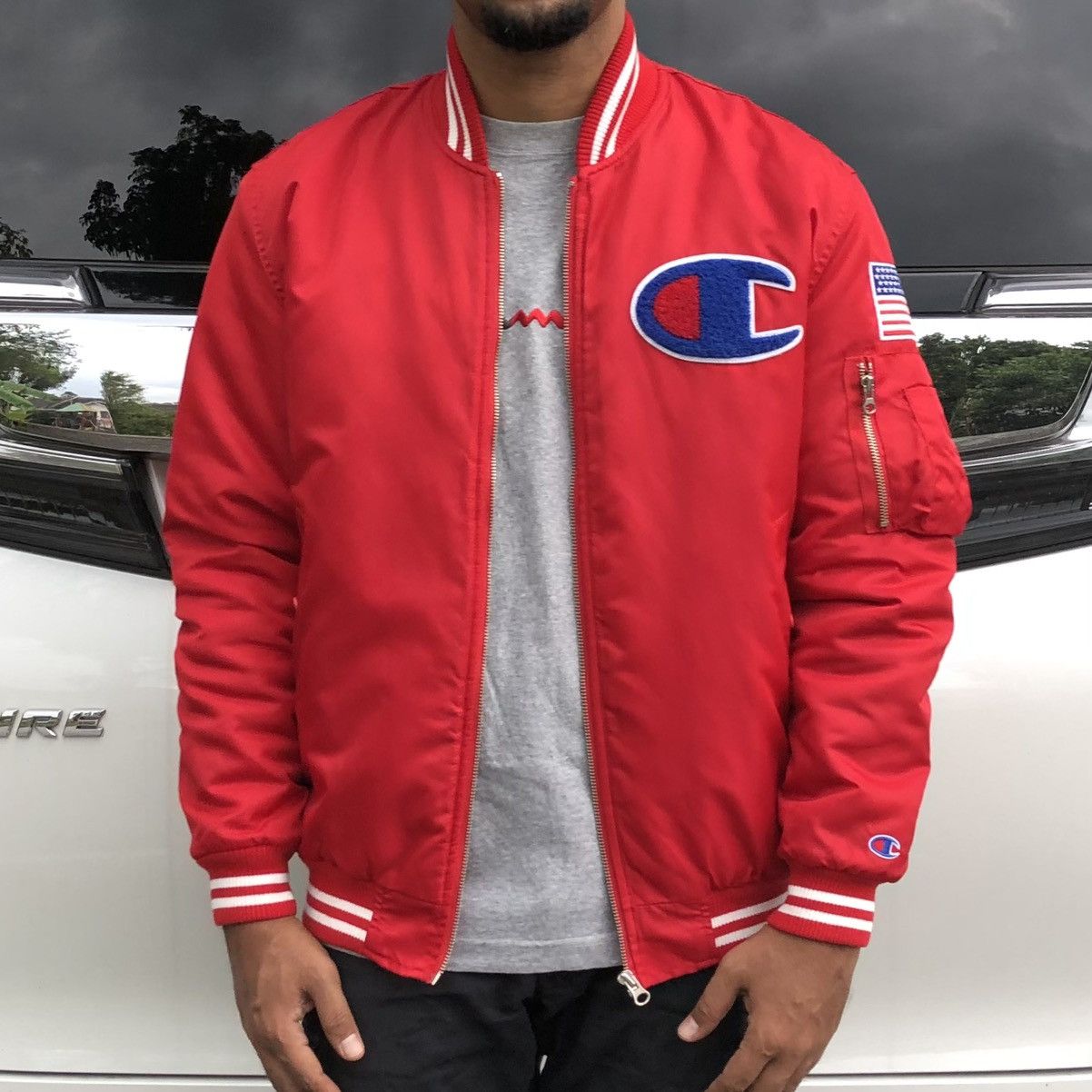 Champion Champion USA 🇺🇸 Lined Quilted Bomber Jacket Size US L / EU 52-54 / 3 - 5 Thumbnail