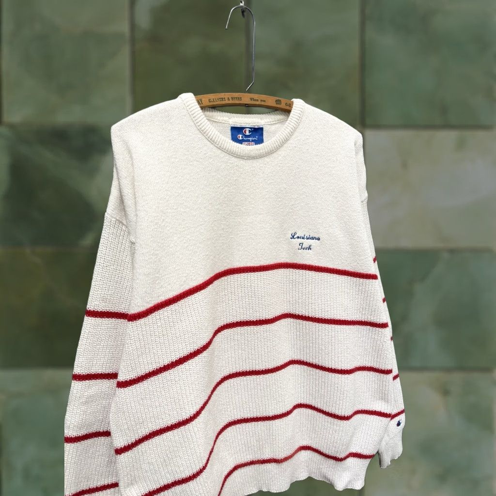Champion VINTAGE Champion Shirt Sweater Men XL White 80s Pullover Knit Ladies? Size US XL / EU 56 / 4 - 1 Thumbnail