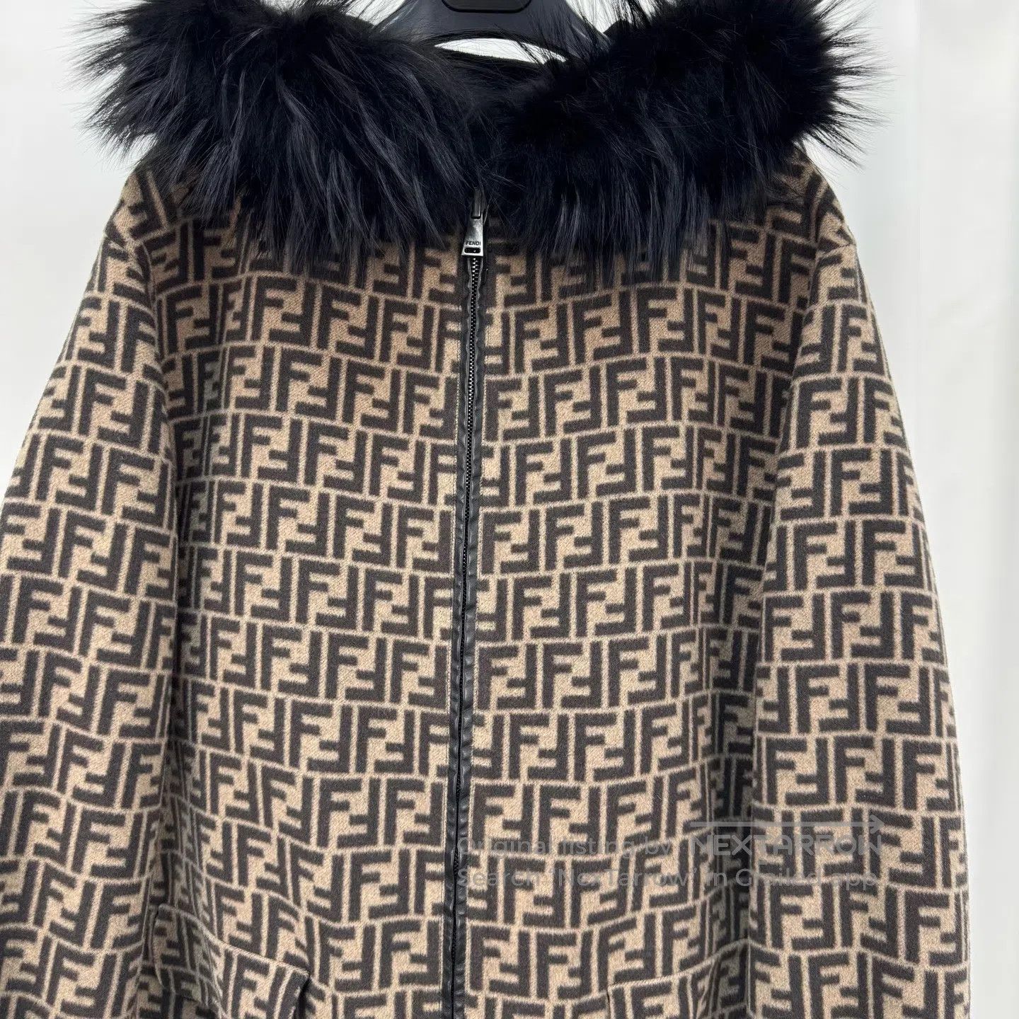 Fendi FENDI Reversible wool coat with all-over monogram print an Size XS / US 0-2 / IT 36-38 - 3 Thumbnail