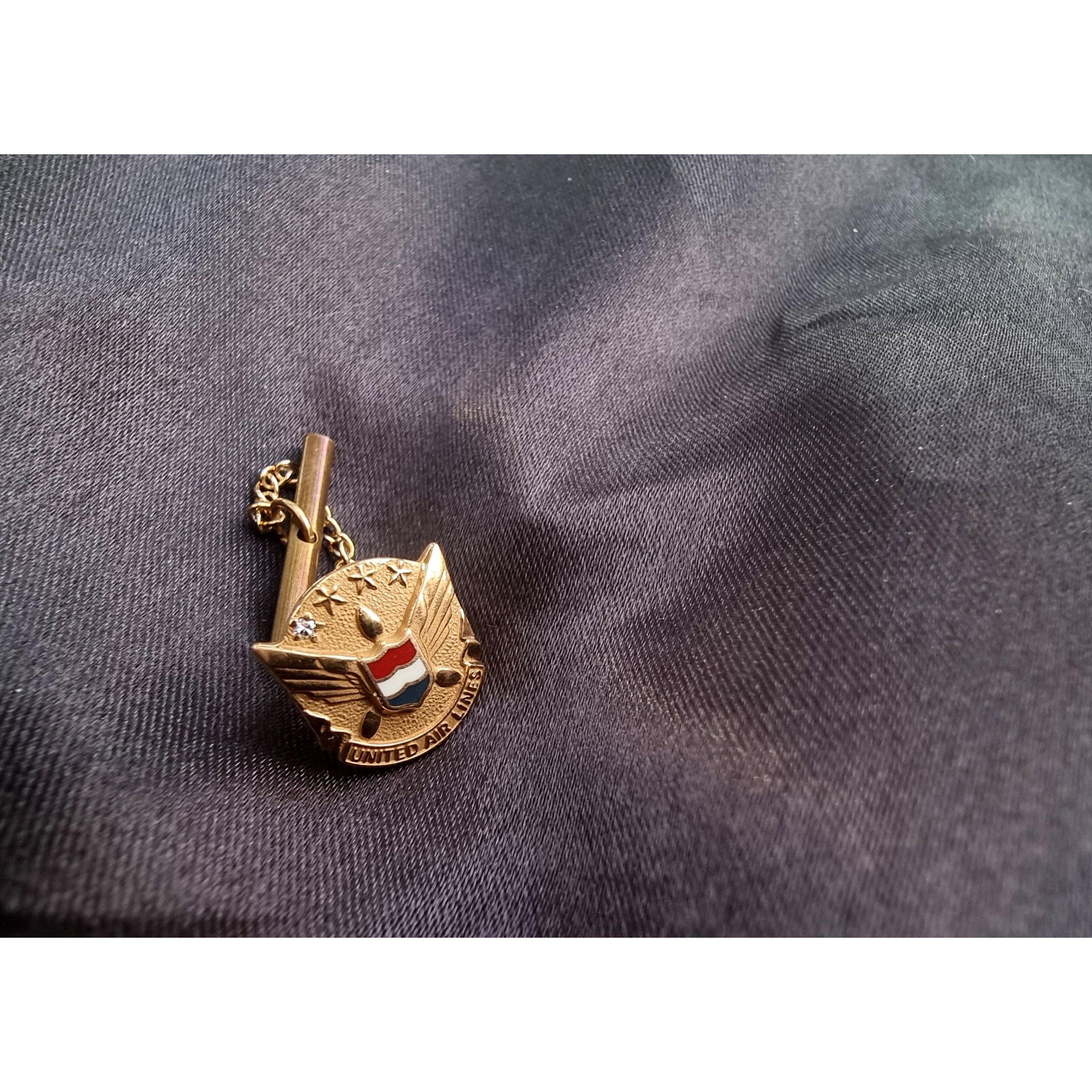 Vintage Vintage United Airlines 1/10 10K Gold Lapel Tie Tack Pin Size ONE SIZE - 4 Thumbnail
