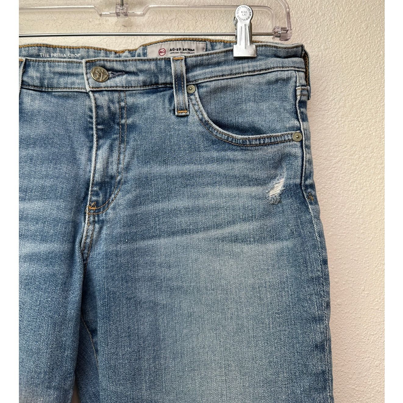 AG Adriano Goldschmied Adriano Goldschmied The Prima Crop Jeans 31 Distressed Size 27" / US 4 / IT 40 - 4 Thumbnail