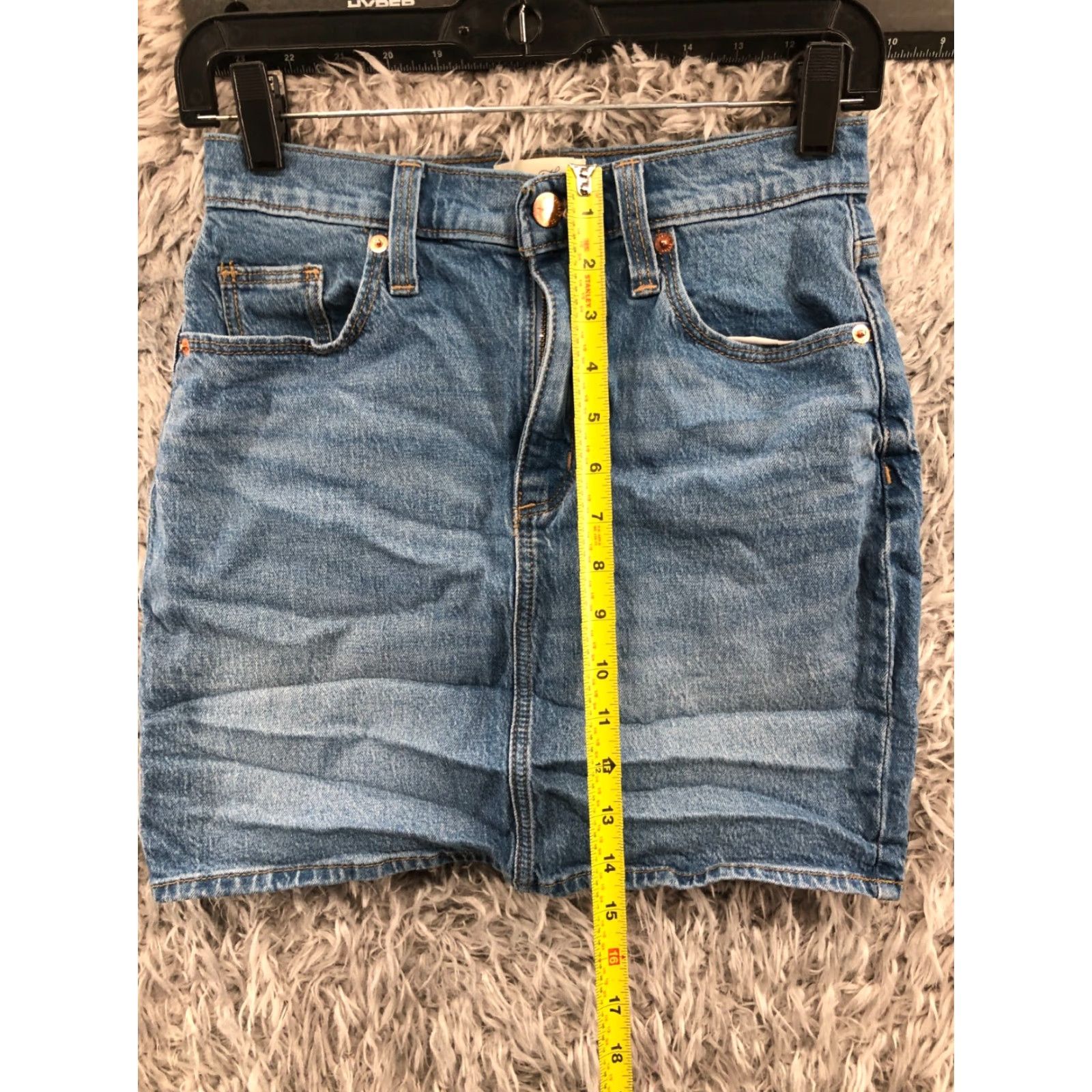 Vintage Universal Threads Skirt Womens Midi Blue Denim Straight & Pencil 0 Regular Slit Pockets Button Front Size 25" / US 0 / IT 36 - 3 Thumbnail