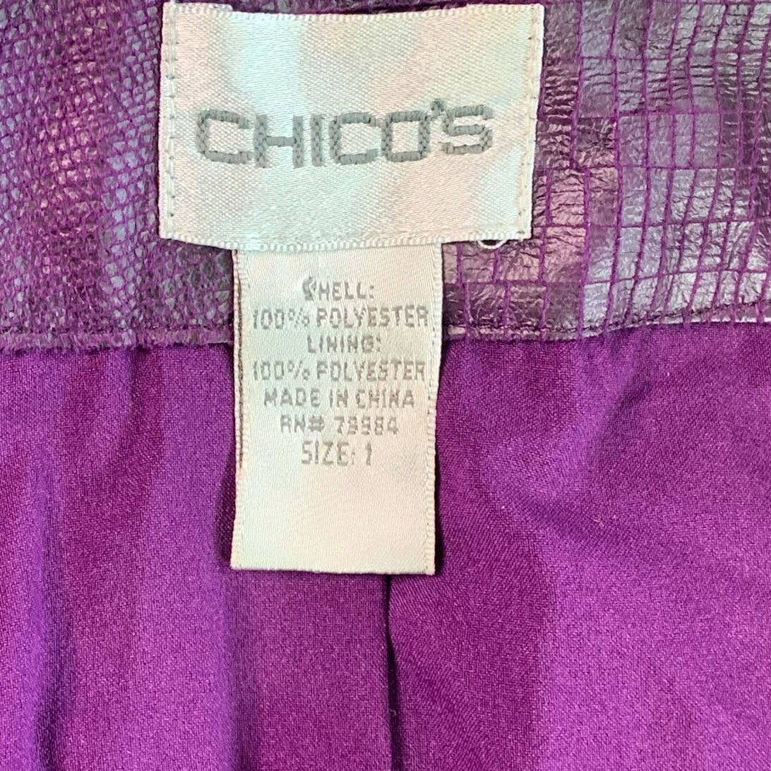 Chicos Chicos Women's Size 1 US 8 Jacket Snap Front Snake Pattern Size M / US 6-8 / IT 42-44 - 11 Thumbnail