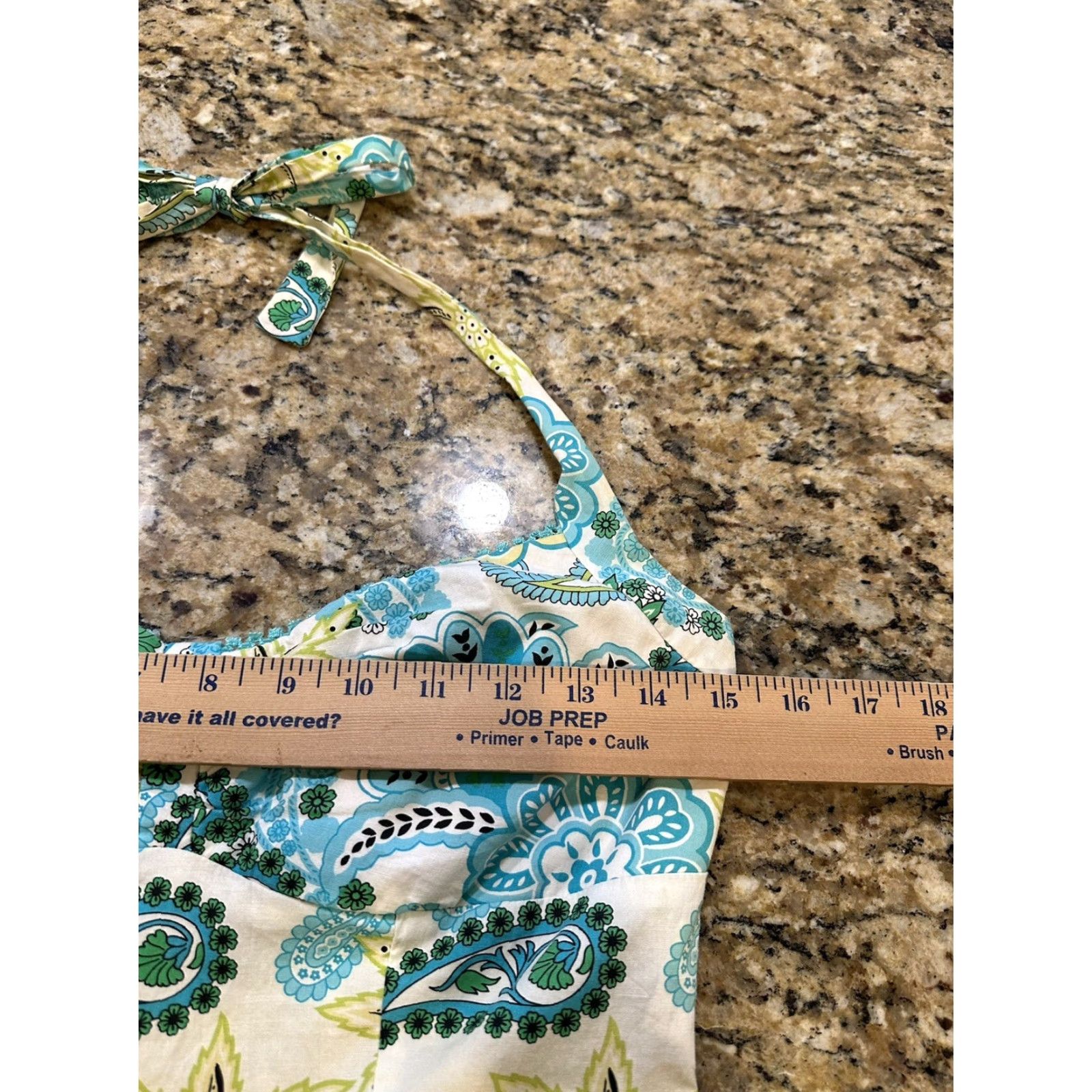 Vintage VINTAGE Rampage Dress Midi Halter Paisley Print Green 9 Womens A-Line Fit & Flare Juniors Size M / US 6-8 / IT 42-44 - 5 Thumbnail