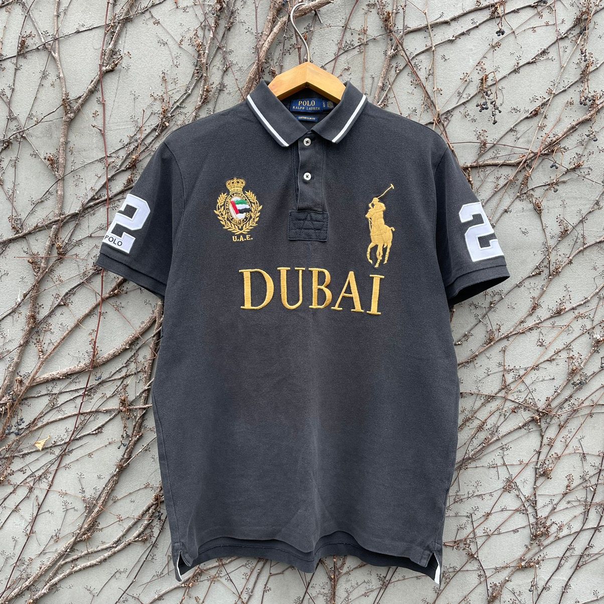 Pre-owned Polo Ralph Lauren Vintage T Dubai Uae Rugby Shirt In Faded Black