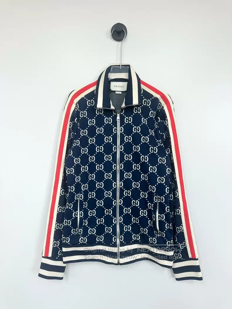 Gucci Gucci Blue full-print double G jacquad zipper jacket Size US M / EU 48-50 / 2 - 1 Thumbnail
