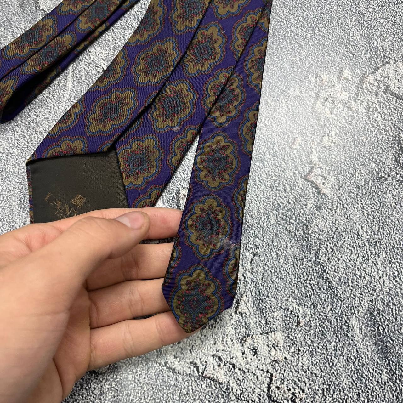 Lanvin Lanvin Paris Men's Floral Bron Tie 100% SILK Made in France Size ONE SIZE - 8 Thumbnail
