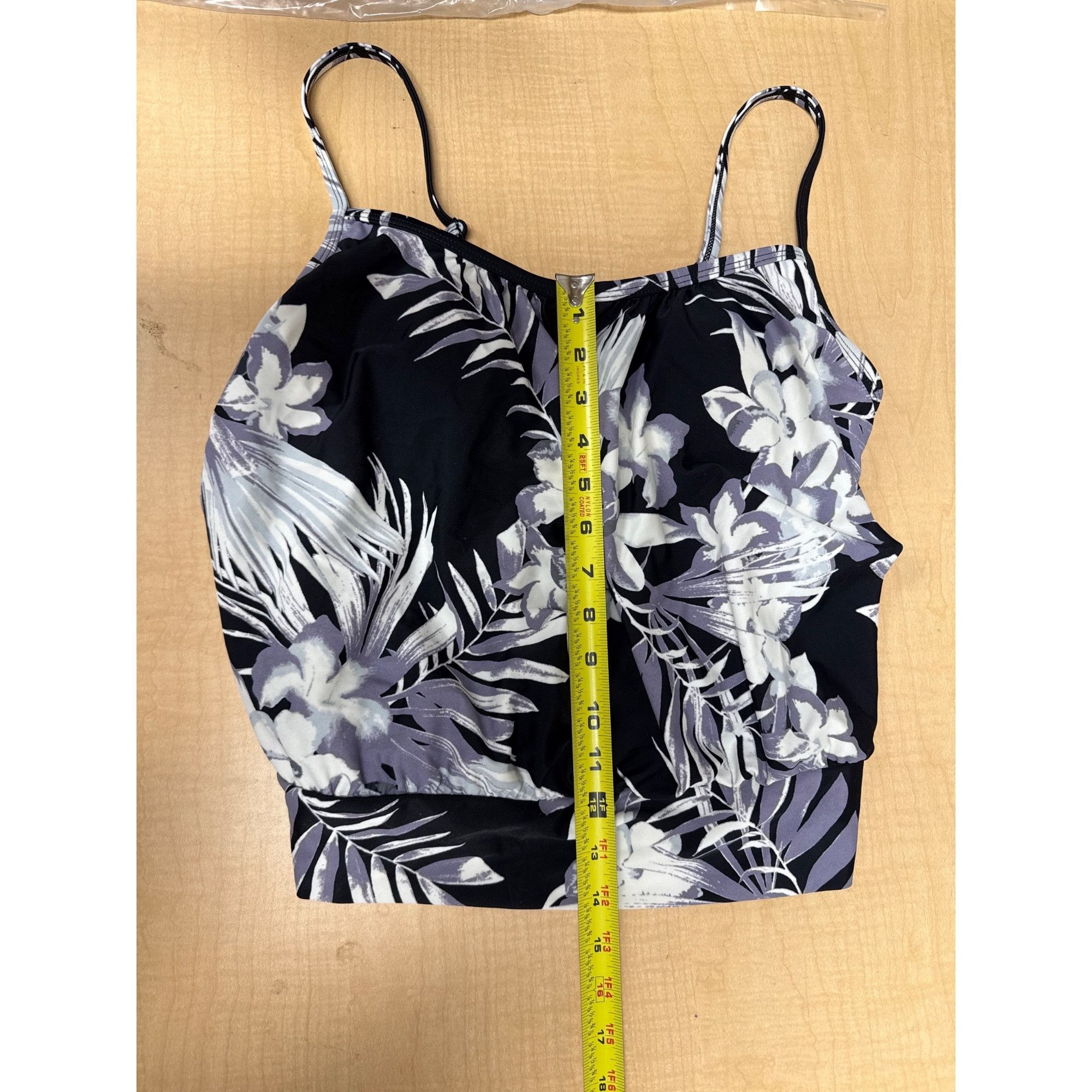 Other Kona Sol Womens Black & Purple Floral Tankini Swim Top Adjus Size S / US 4 / IT 40 - 9 Thumbnail