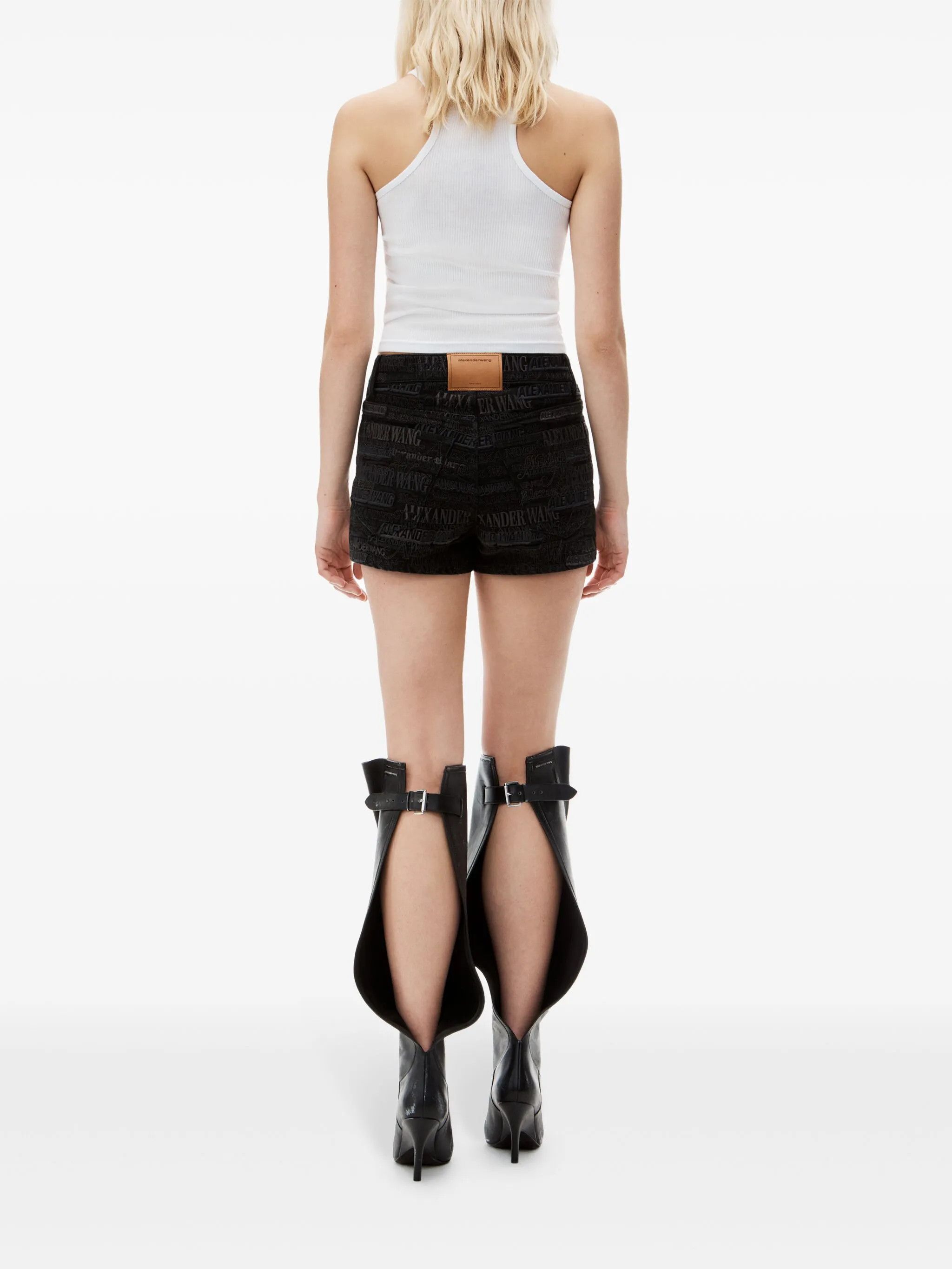 Alexander Wang o1s22i1n0225 Embroidered Lettering Short in Black Size 28" / US 6 / IT 42 - 3 Thumbnail