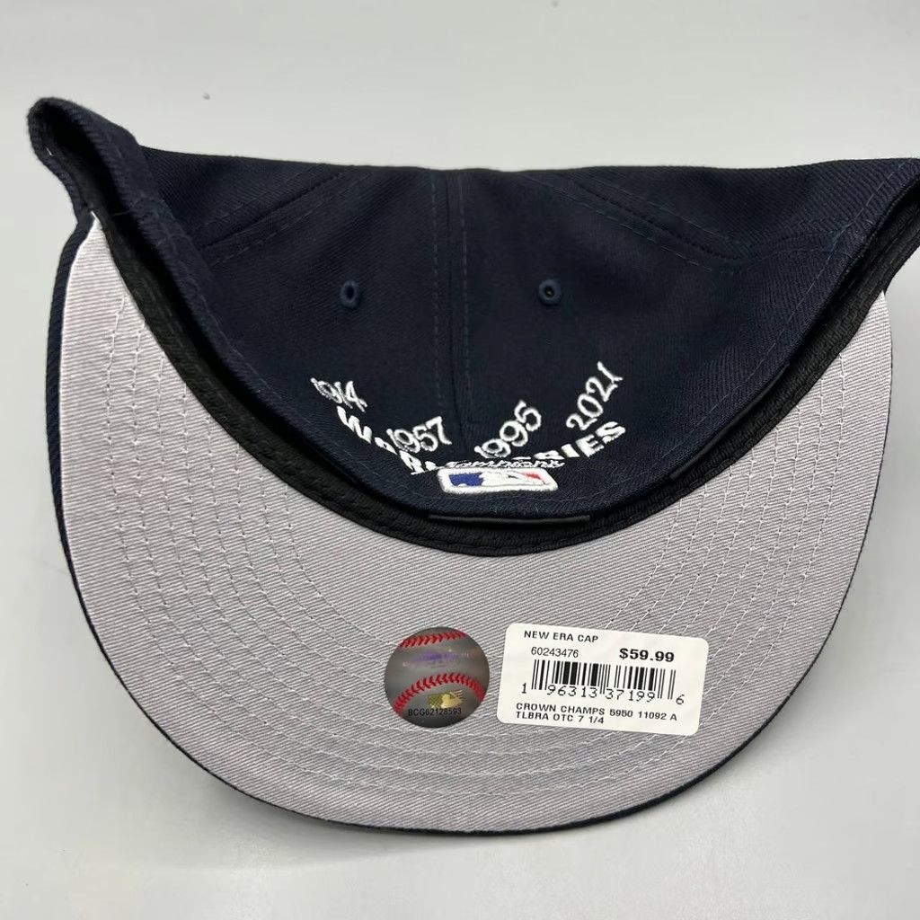New Era Atlanta Braves Hat Men 7 1/4 59Fifty New Era Fitted Cap New Size ONE SIZE - 7 Thumbnail