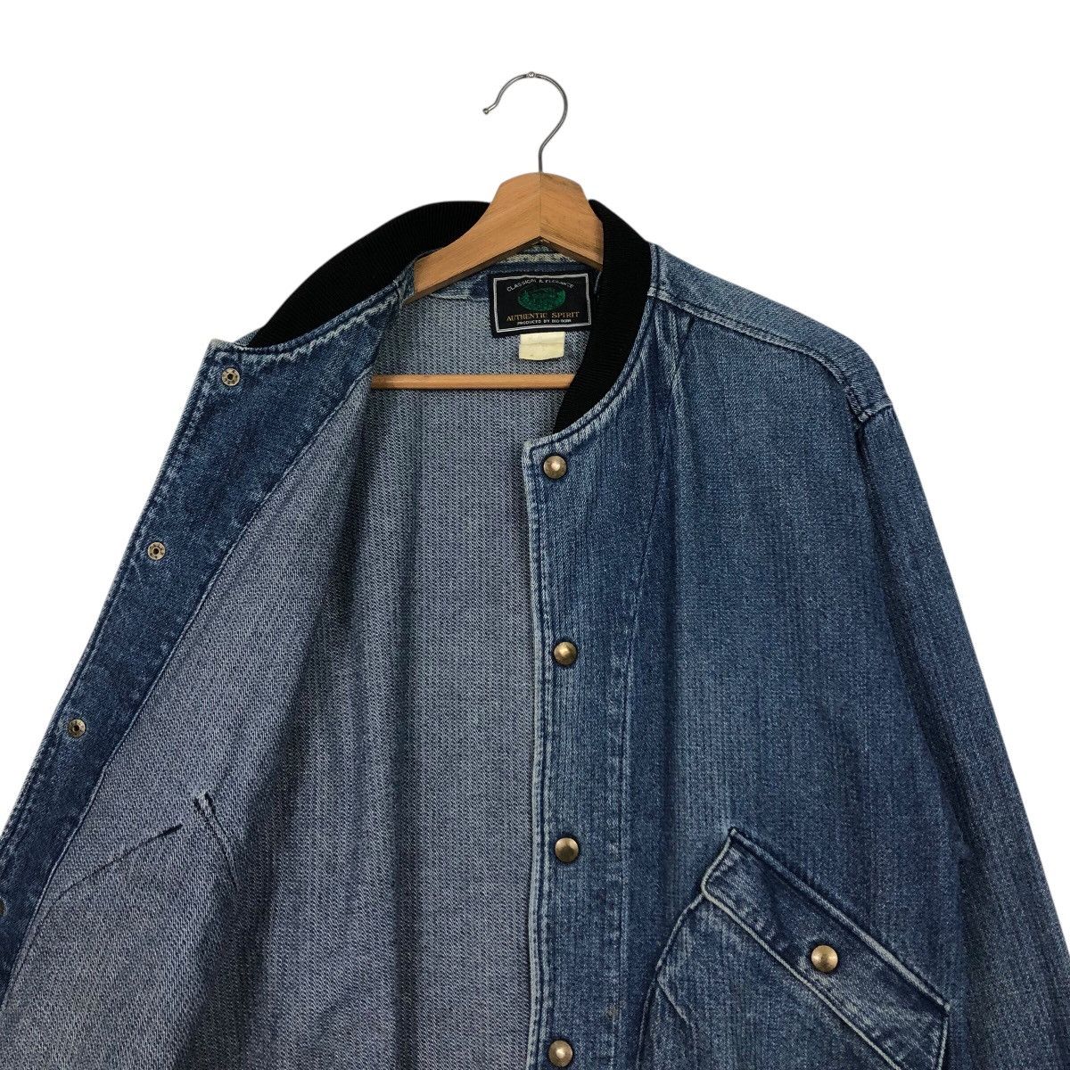 Japanese Brand 📌Vintage Denim Bomber Jacket Worker Big Born Issey Miyake Size US L / EU 52-54 / 3 - 13 Thumbnail