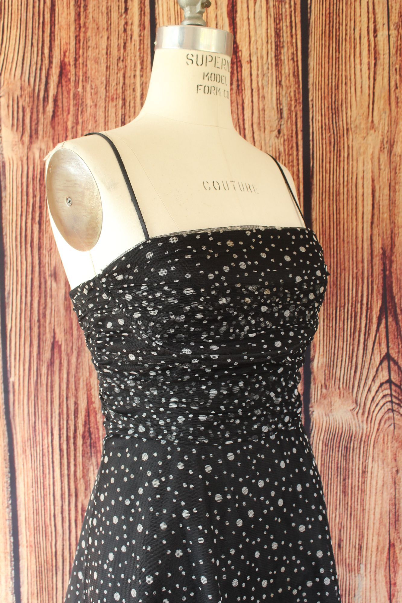 Other Jessica Howard Dress, Black with Gray Polkadots, Size 8, Fit Size M / US 6-8 / IT 42-44 - 5 Thumbnail