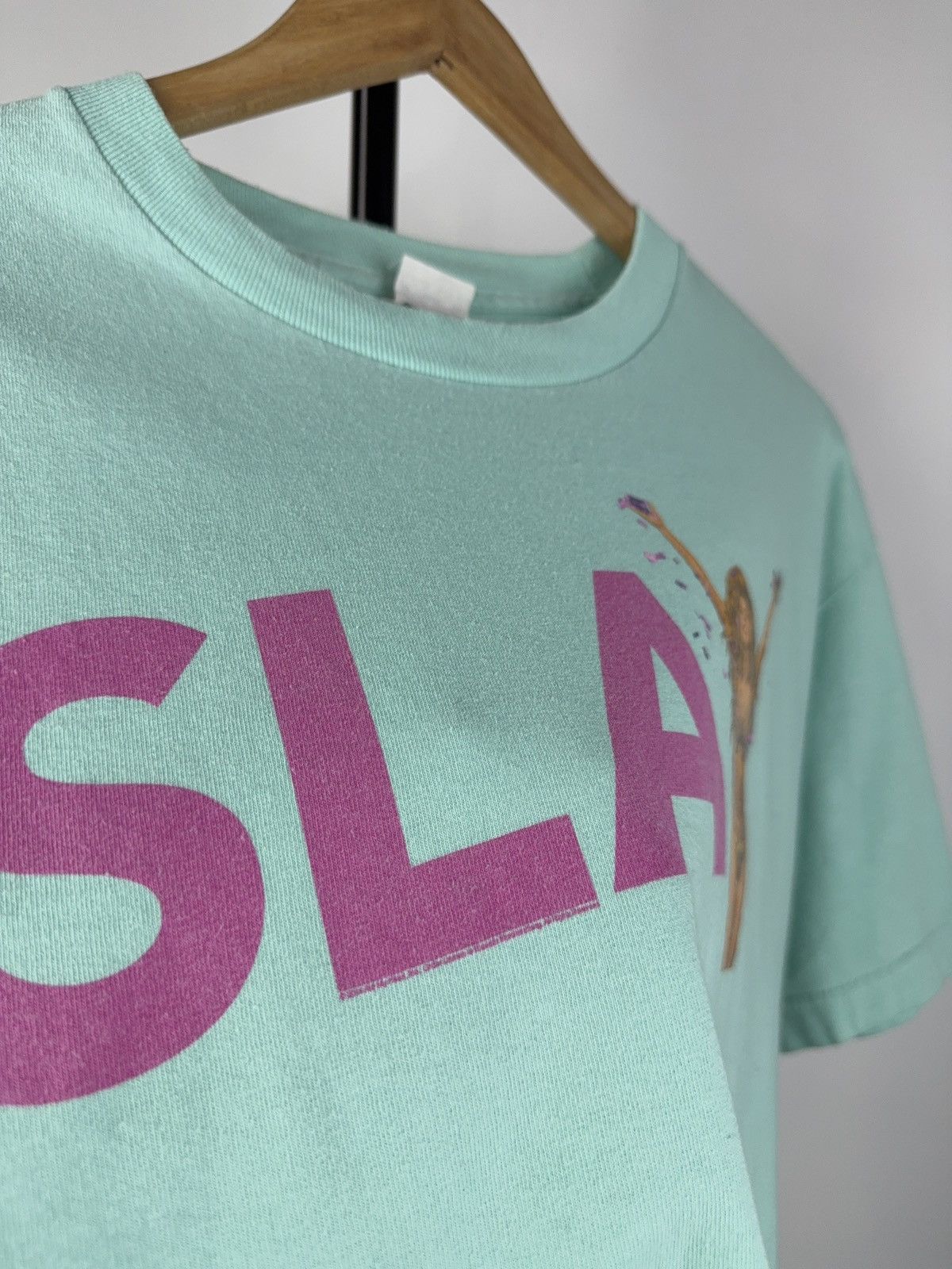 Band Tees × Vintage Rare 00s SLAY Tee Pop Diva Madonna Style Y2K Aqua Graphic L Size US L / EU 52-54 / 3 - 3 Thumbnail