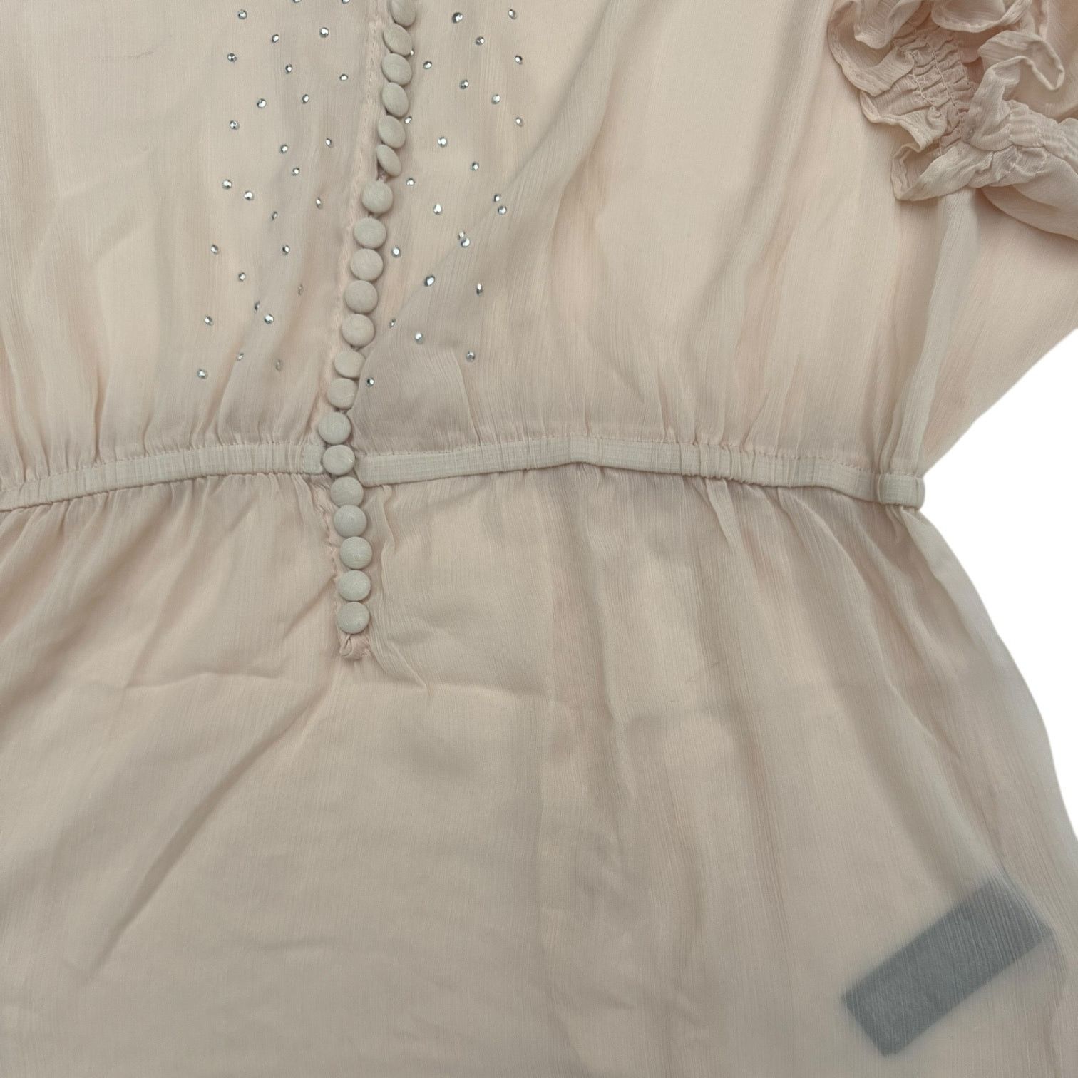 Forever 21 Forever 21 Women’s Tan Sheer Blouse w/Button Accents Medium Size M / US 6-8 / IT 42-44 - 5 Thumbnail
