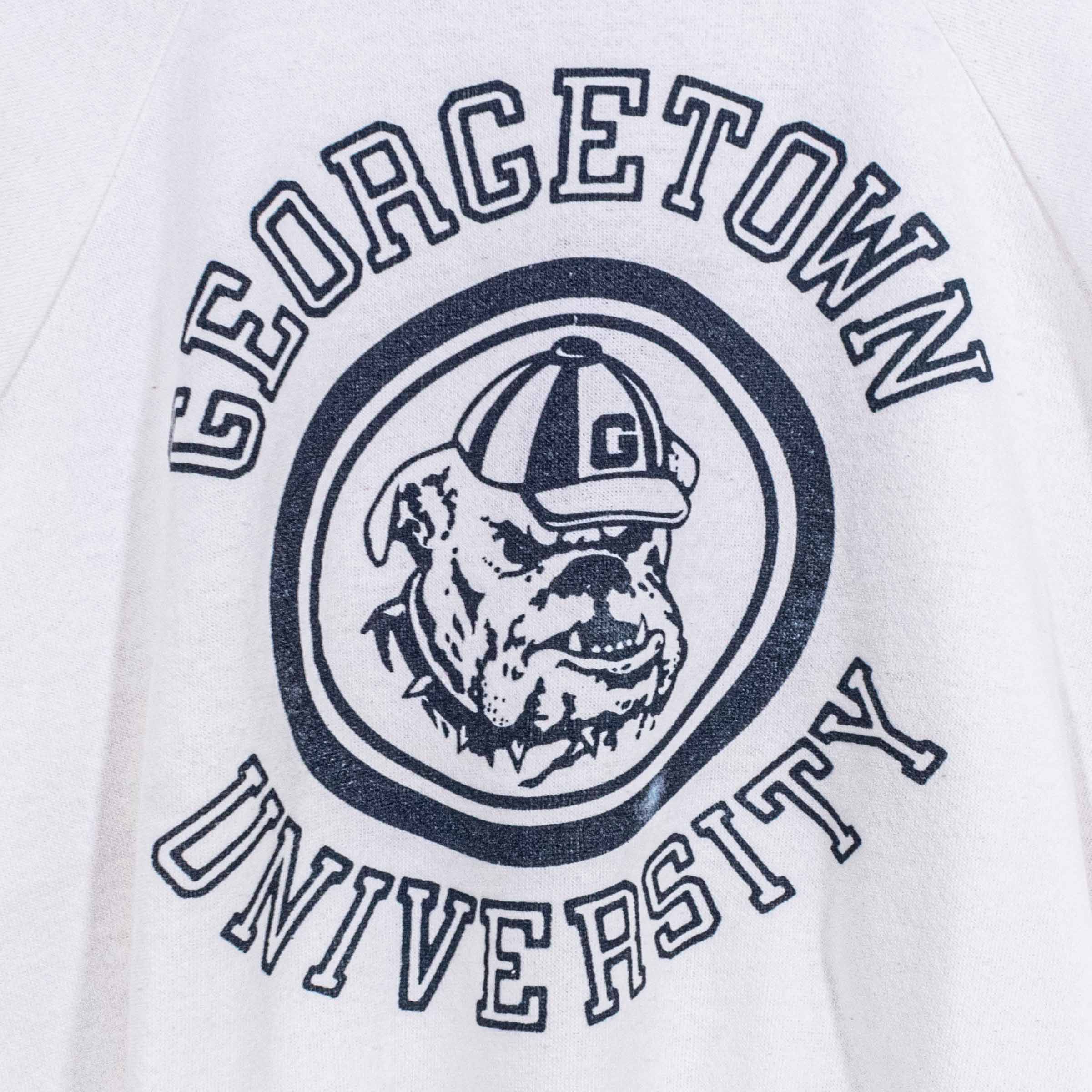 Vintage Vintage Georgetown Hoyas Sweatshirt XL Boxy Cropped Raglan Size US XL / EU 56 / 4 - 4 Thumbnail