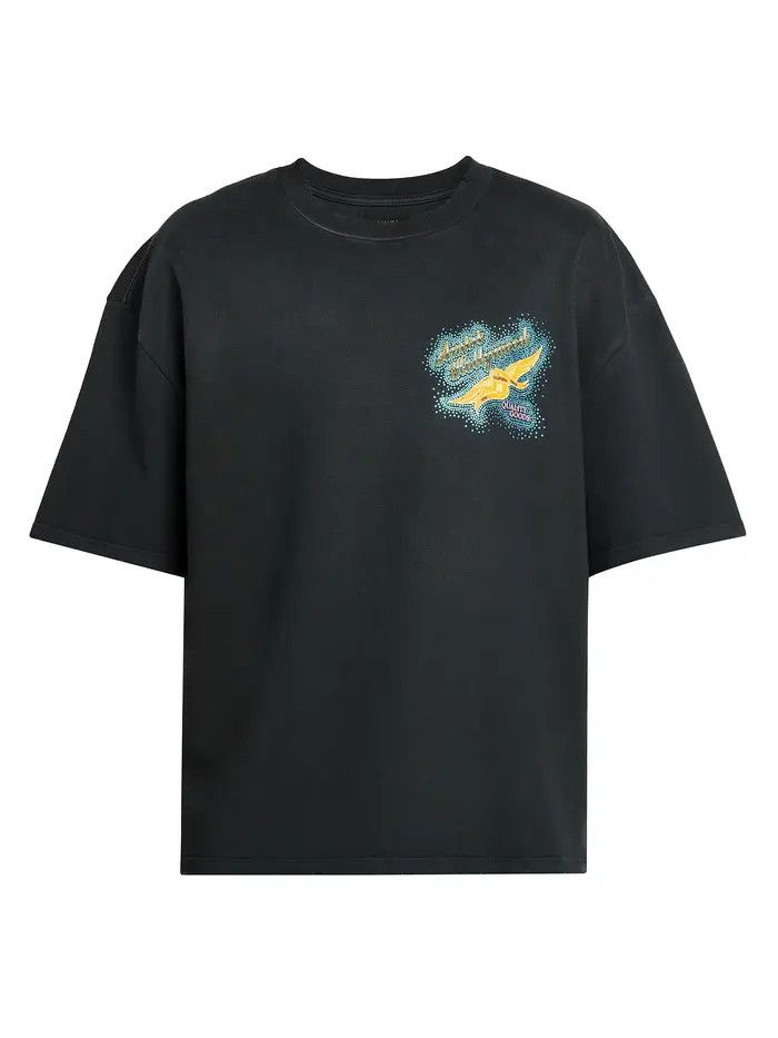 Amiri os11x0226 Crystal Wings Embellished Crewneck T-Shirt Black Size US XXL / EU 58 / 5 - 1 Thumbnail