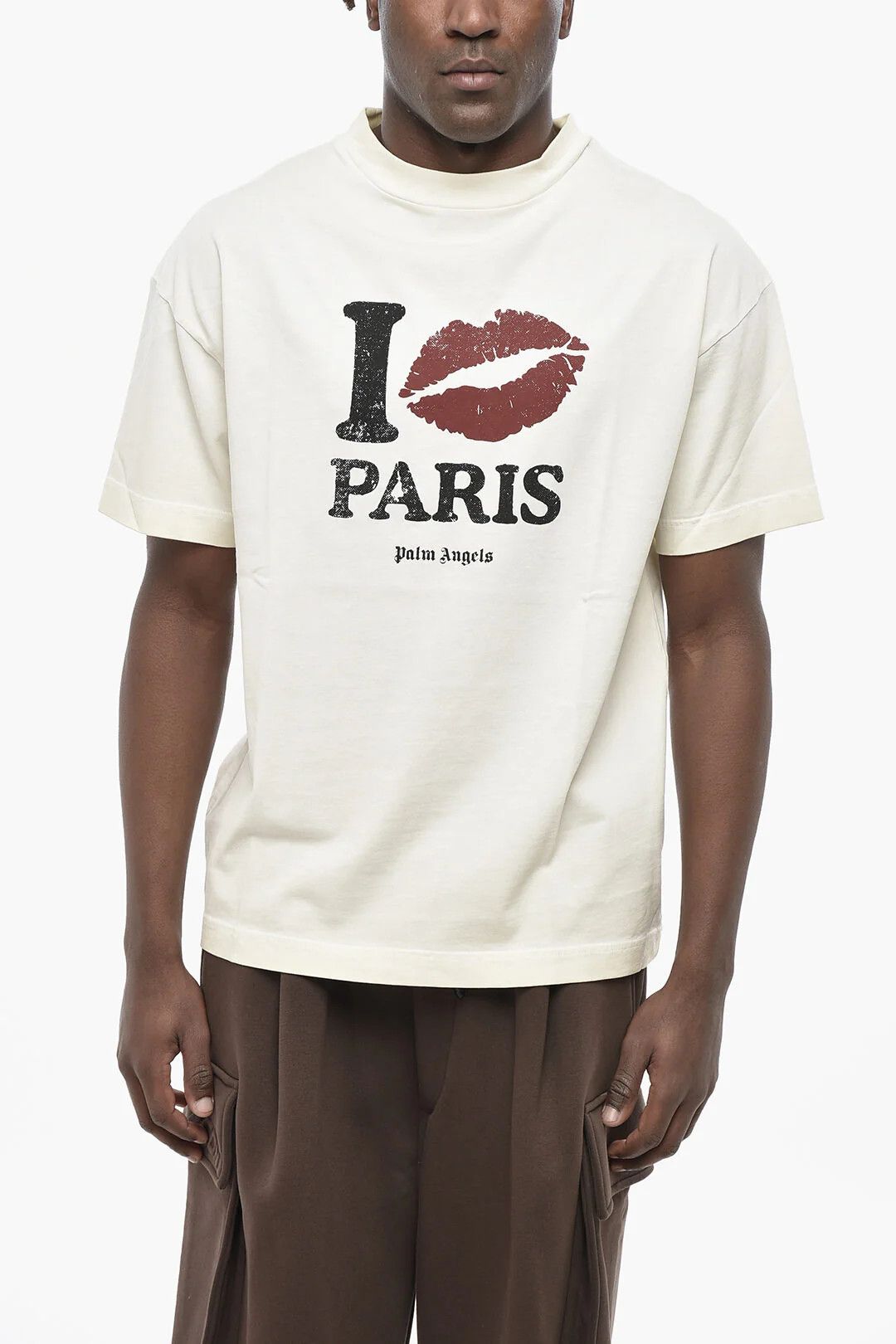 Palm Angels og1mm0226 Cotton Crewneck T-Shirt in White Size US S / EU 44-46 / 1 - 1 Thumbnail