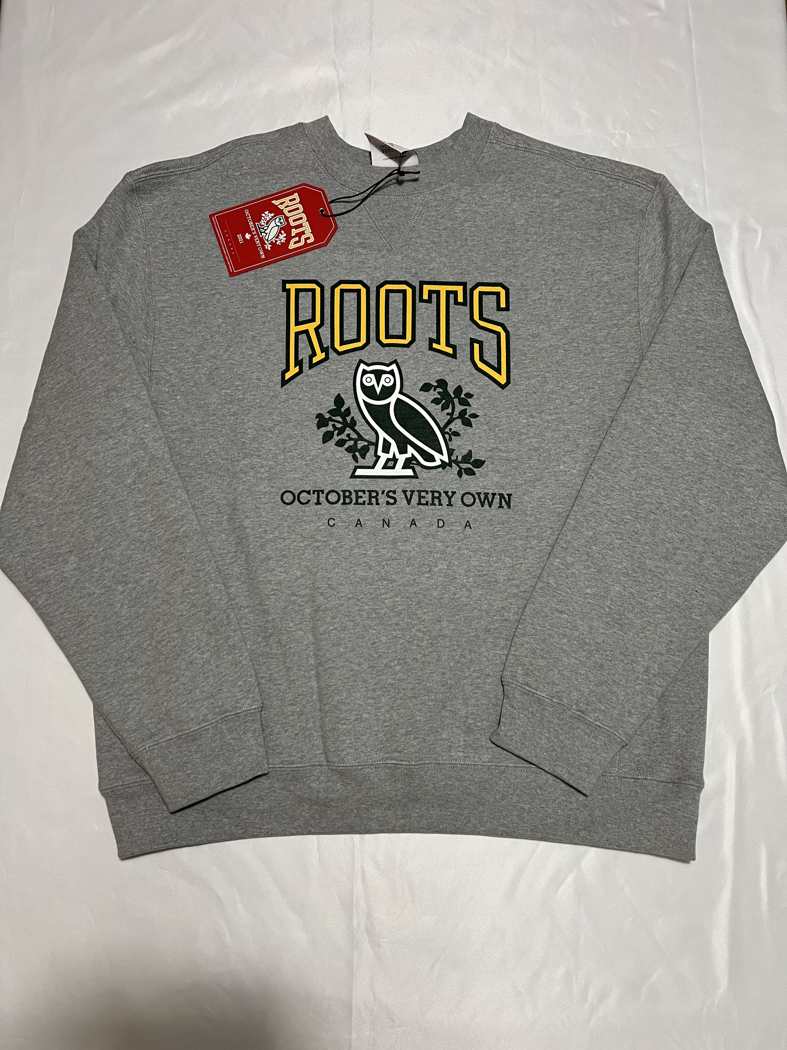 Drake OVO X ROOTS FW21 HERITAGE CREWNECK ASH GREY Size US XL / EU 56 / 4 - 1 Thumbnail
