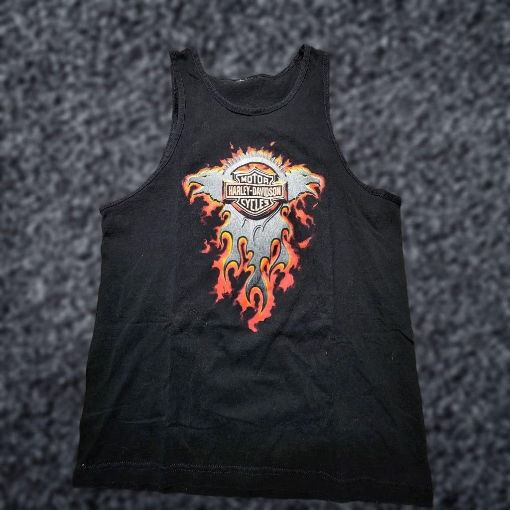 Harley Davidson VINTAGE Harley Davidson Tank Top T Shirt Mens M ARUBA DUTCH CARIBBEAN Iguana Black Size US M / EU 48-50 / 2 - 1 Thumbnail