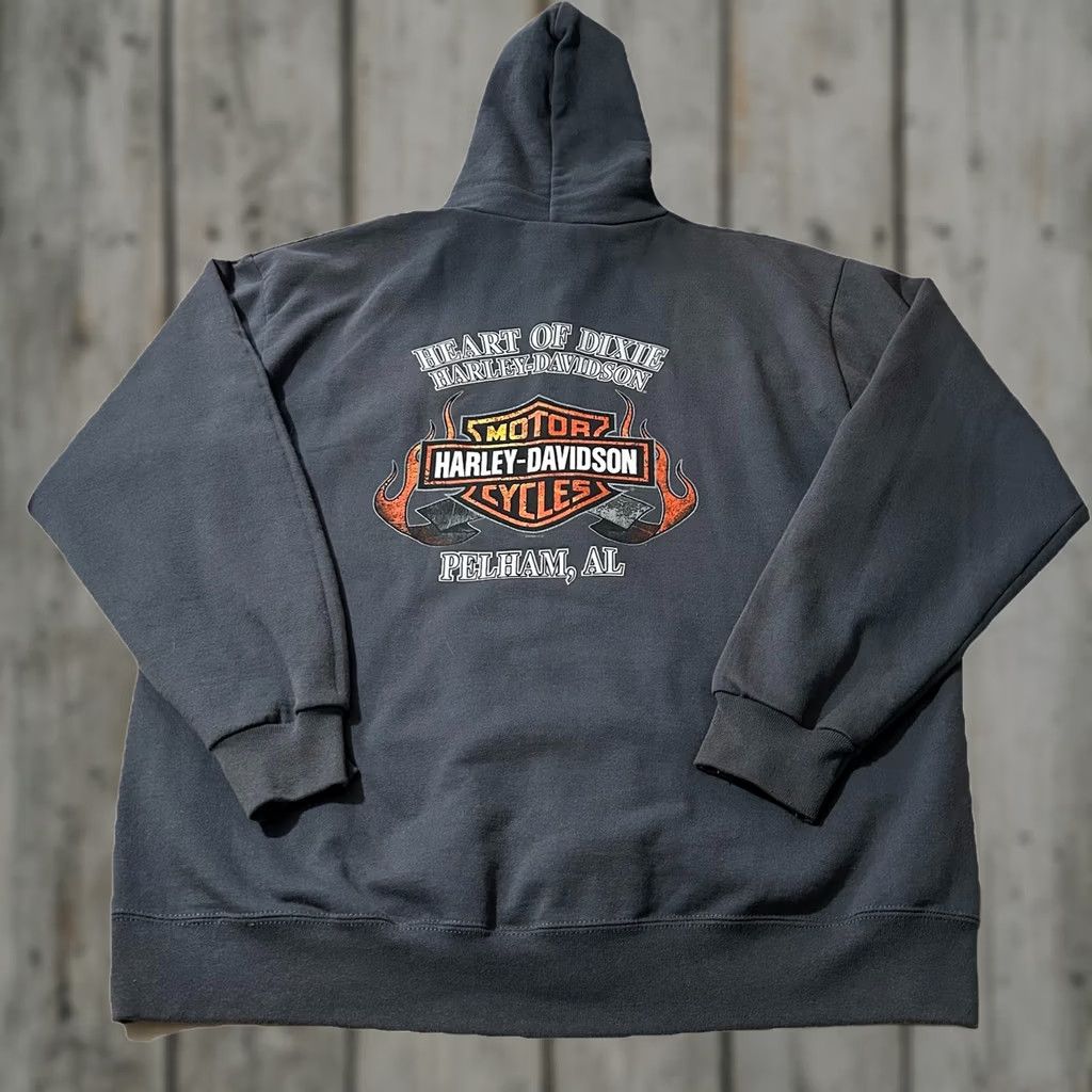 Harley Davidson VINTAGE Harley-Davidson Biker Full Zip Hoodie Shirt? Size US M / EU 48-50 / 2 - 1 Thumbnail