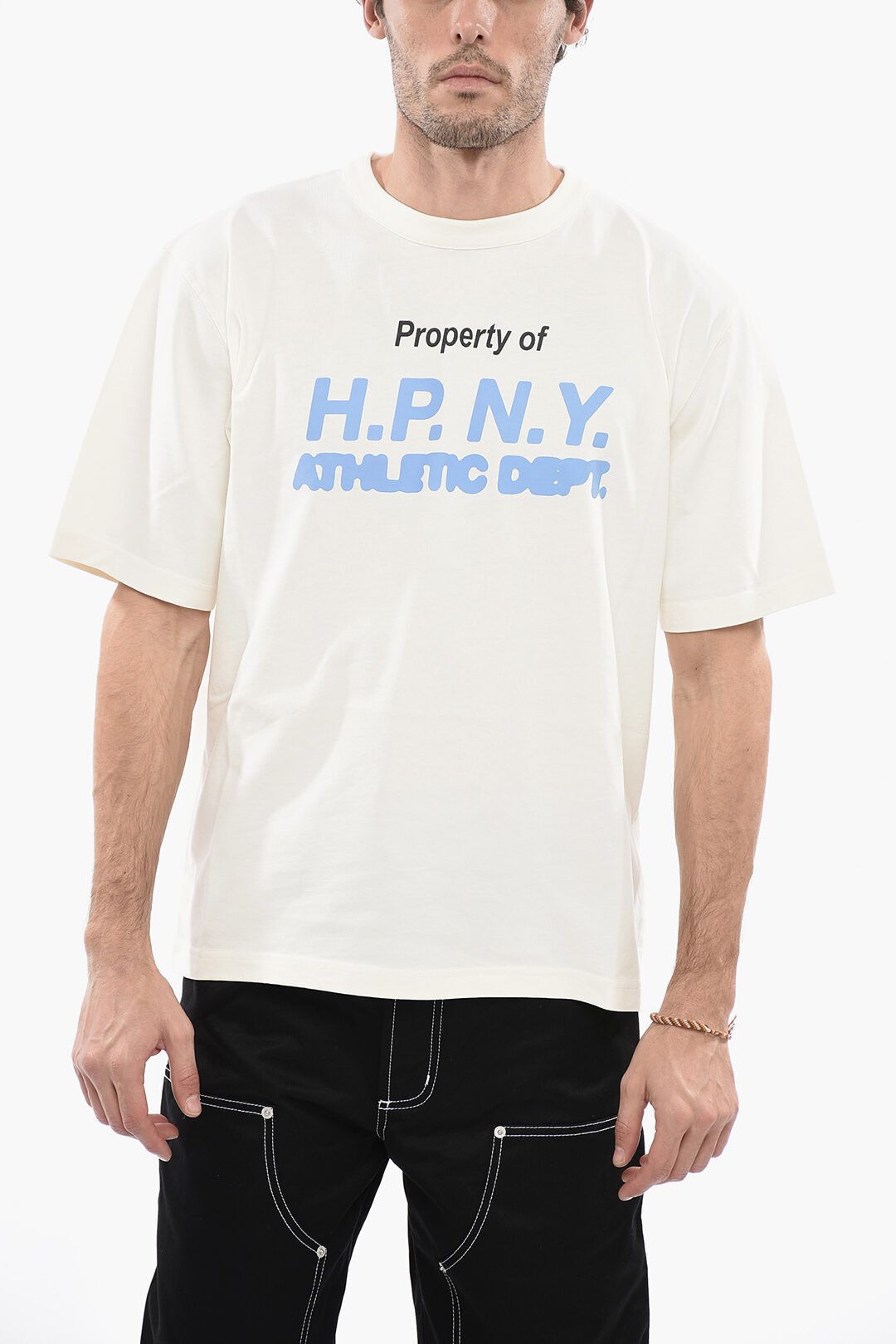 image of Heron Preston Og1Mm0424 Printed Hpny 23 Cotton T-Shirt In White, Men's (Size Small)