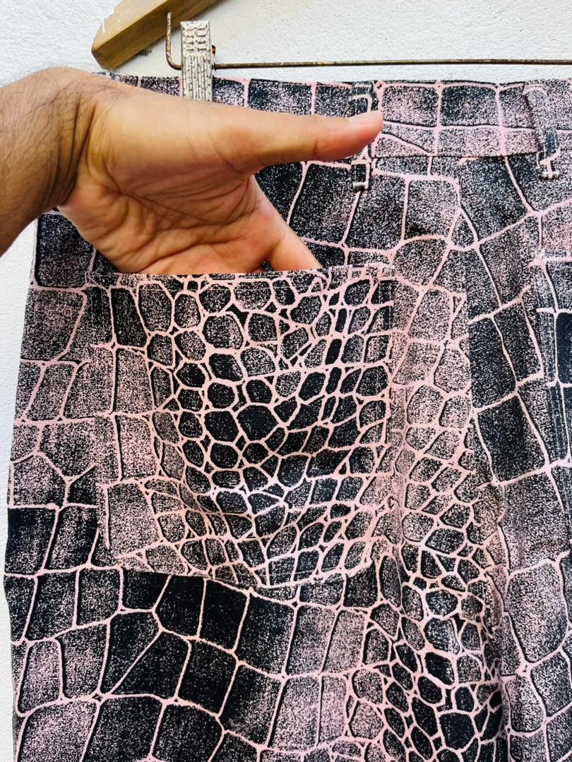 Japanese Brand Vintage SNS Snake Skin Design Hip Hop Fashion Style Size US 38 / EU 54 - 10 Thumbnail